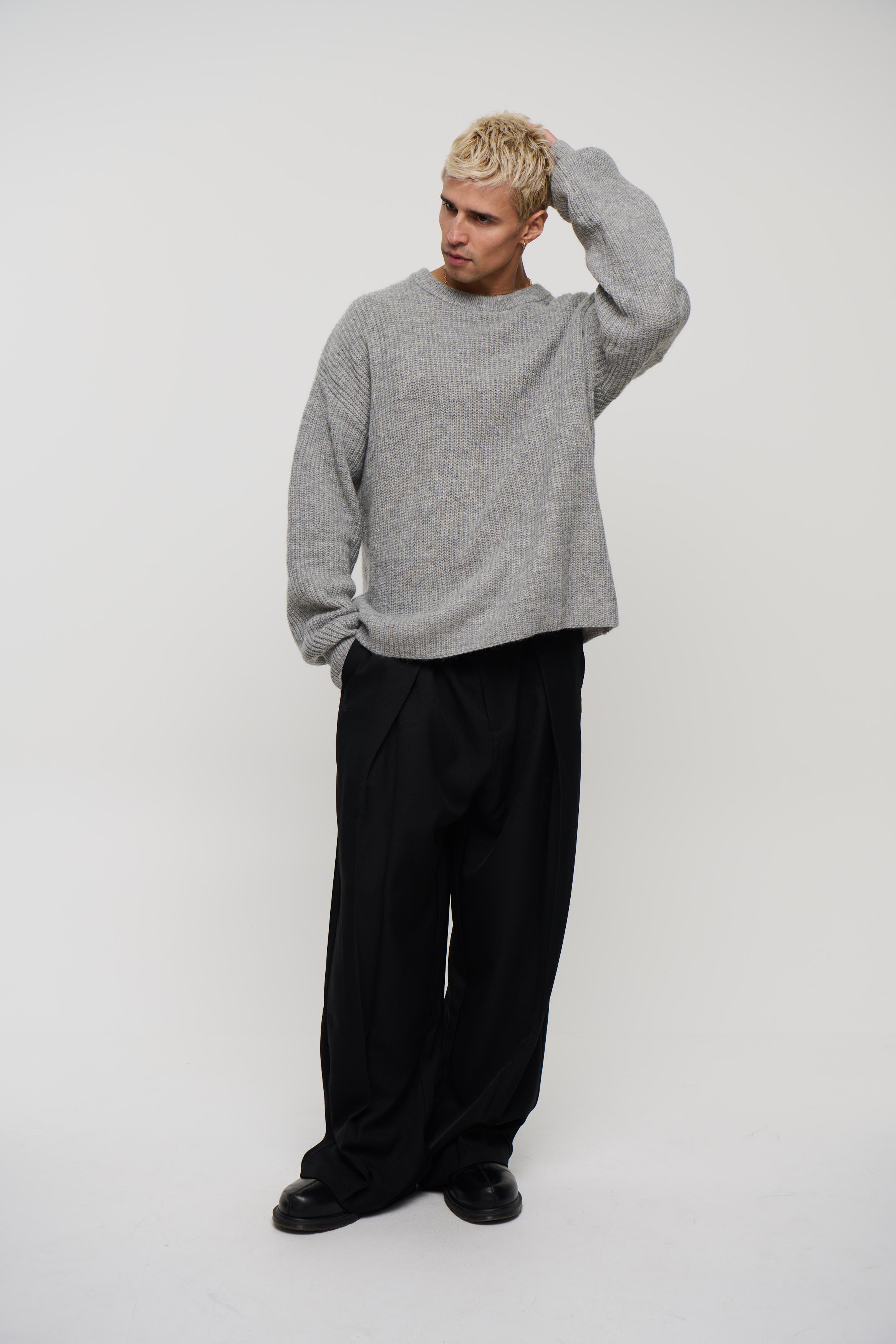 Mohair Knit Grey Marle