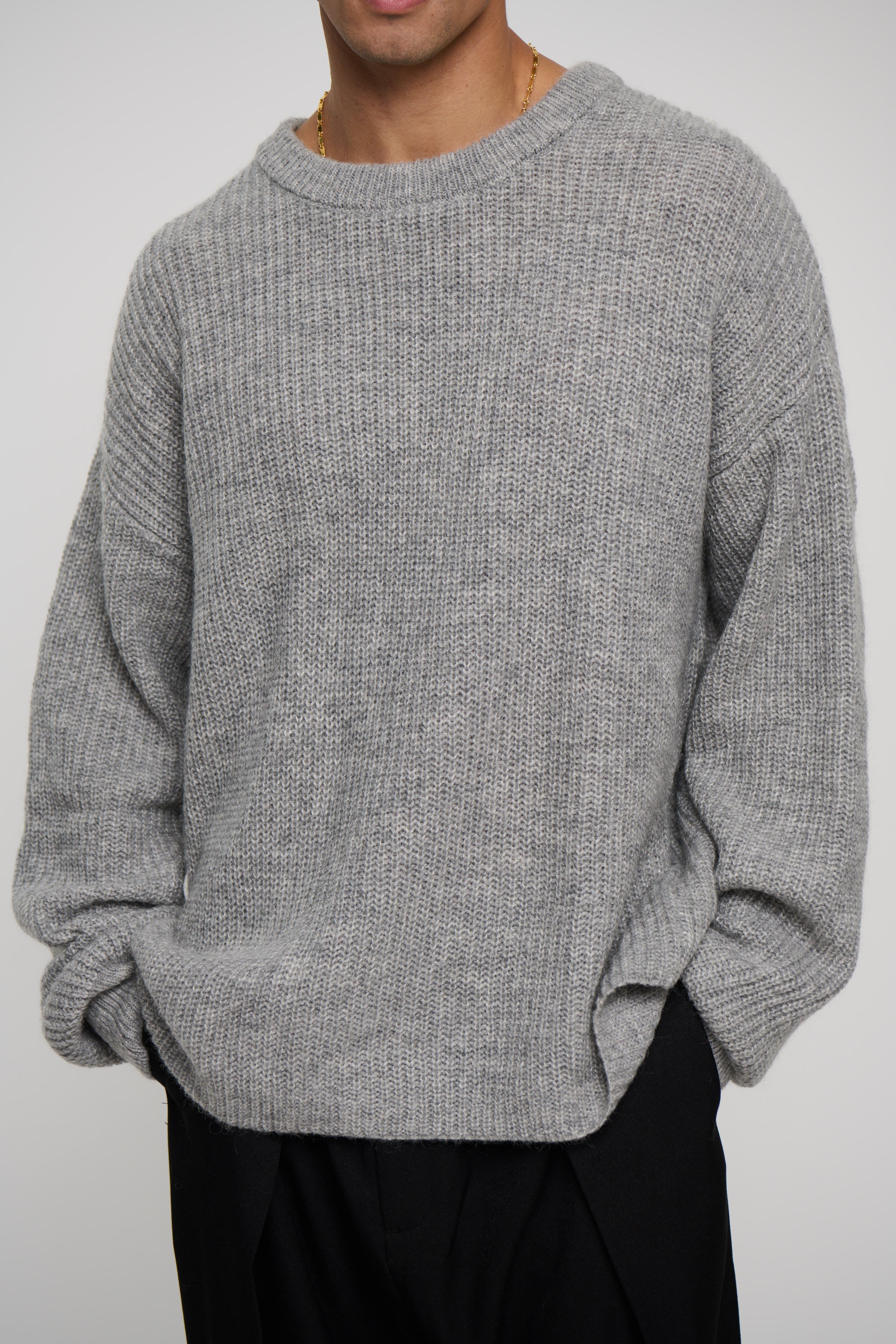 Mohair Knit Grey Marle