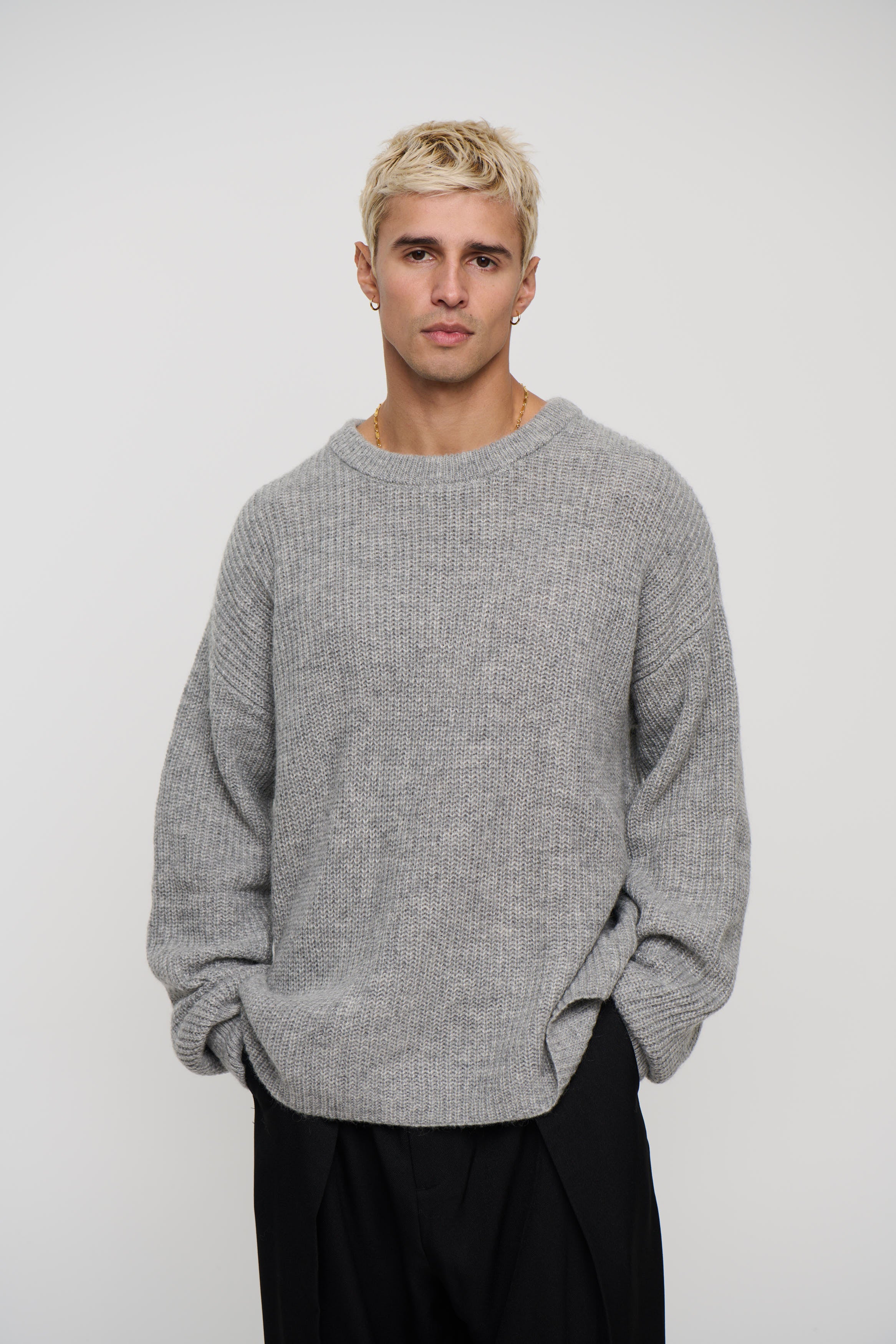 Mohair Knit Grey Marle