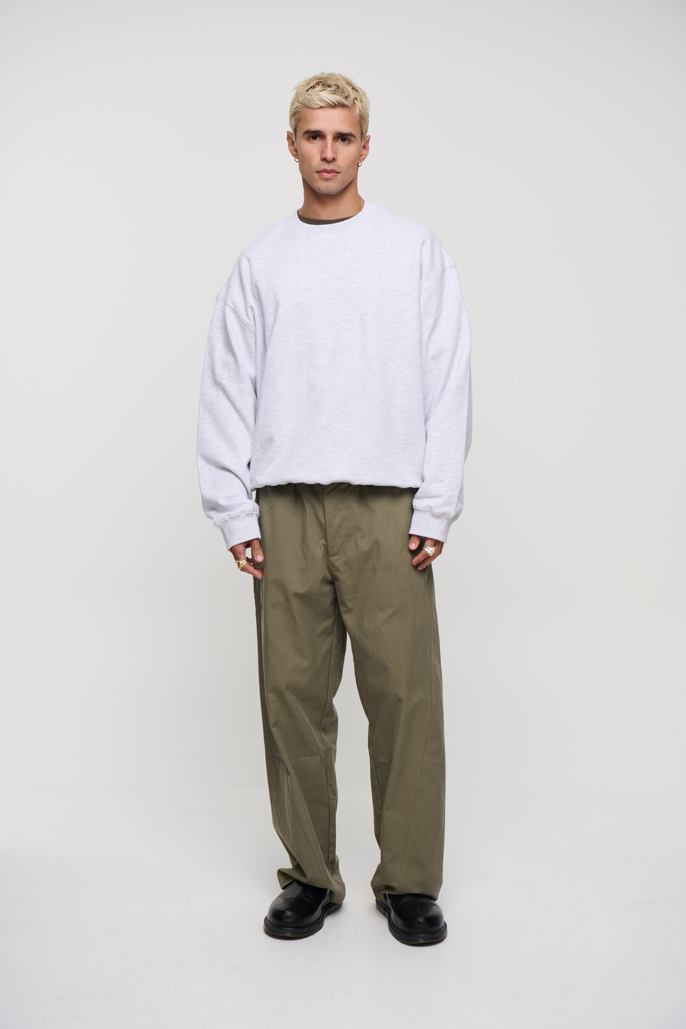 Caddy Crew Jumper White Marle