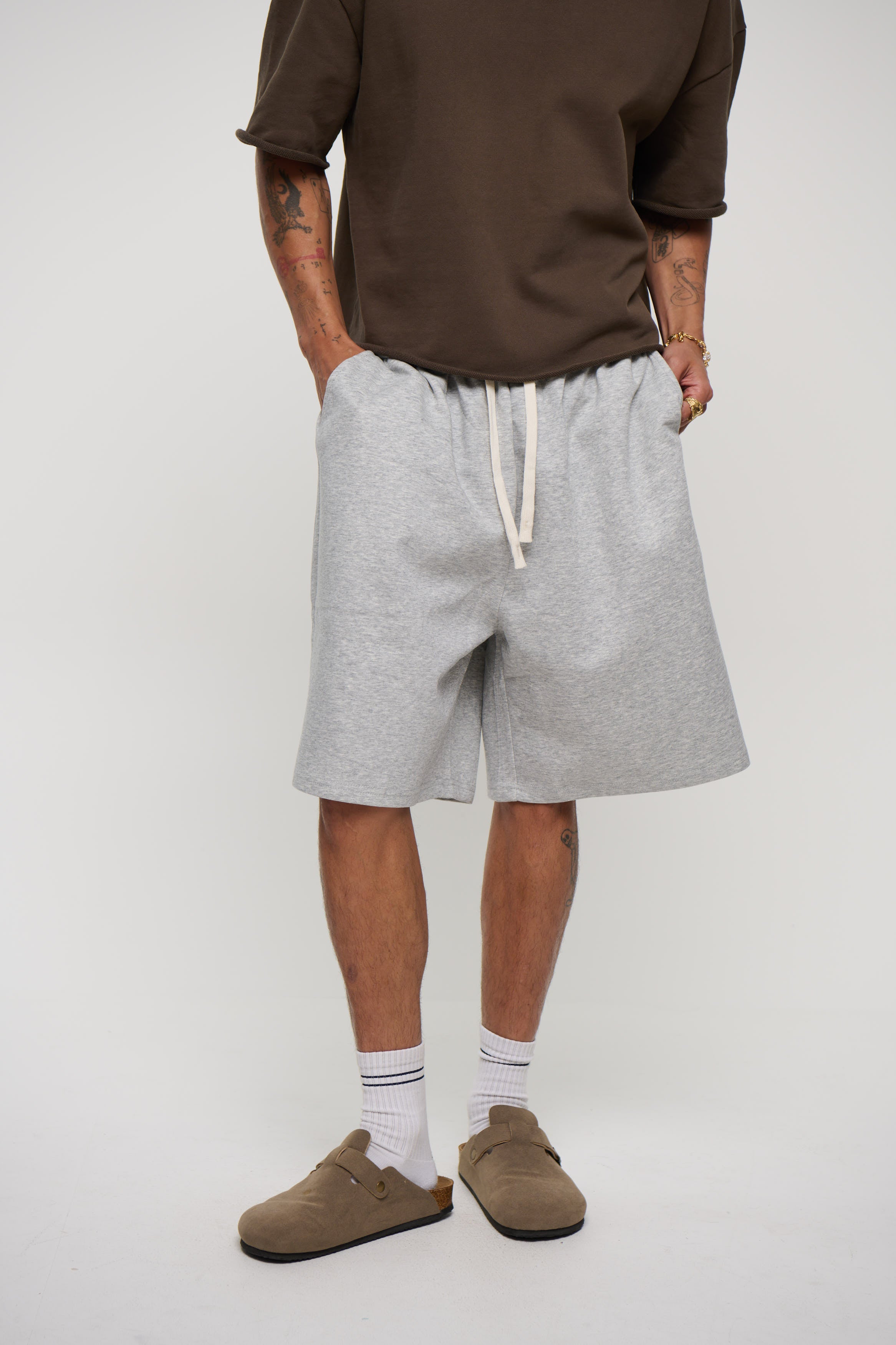 Drop Cotton Short Grey