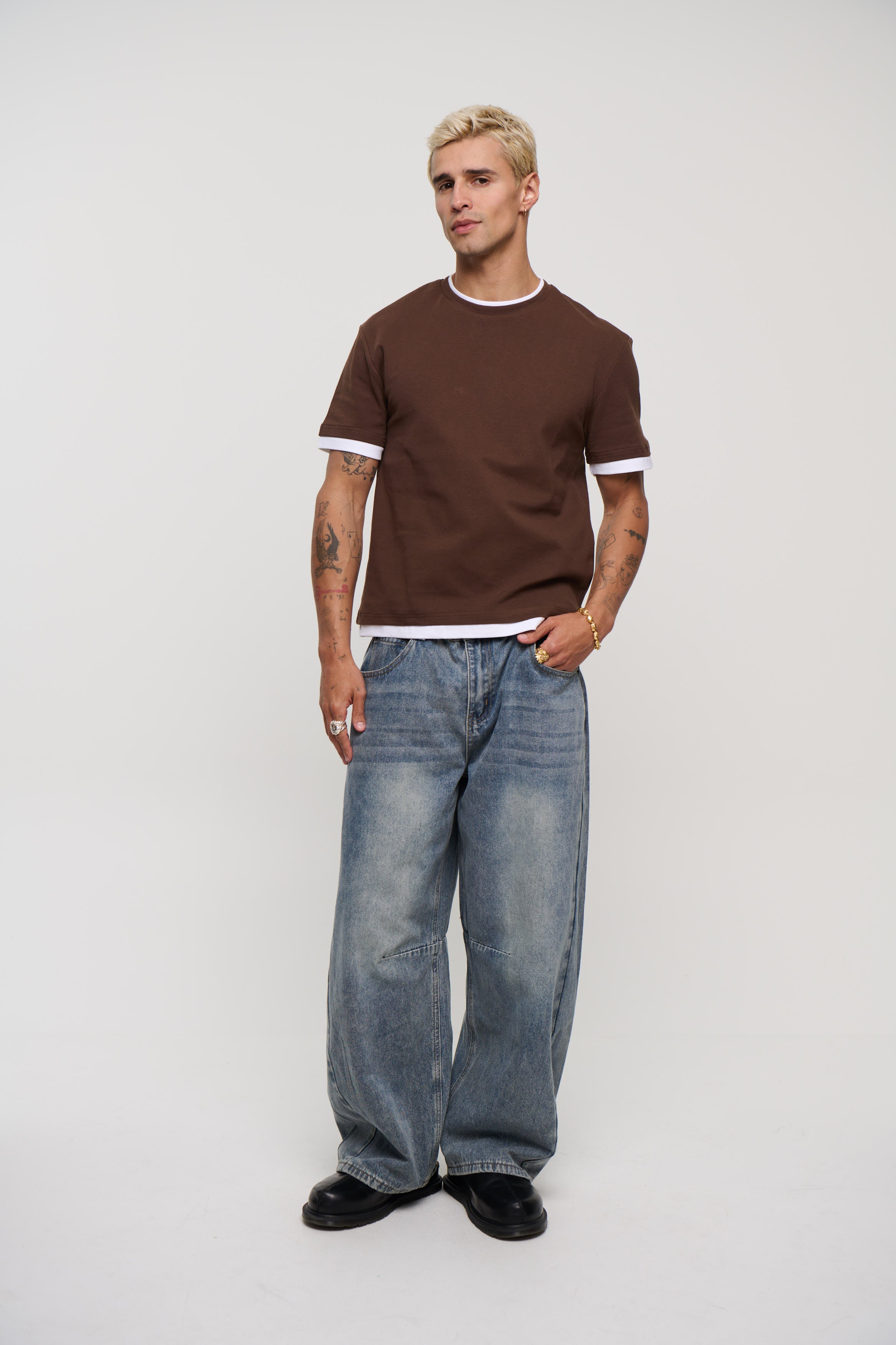 Silv Baggy Drawstring Denim Blue