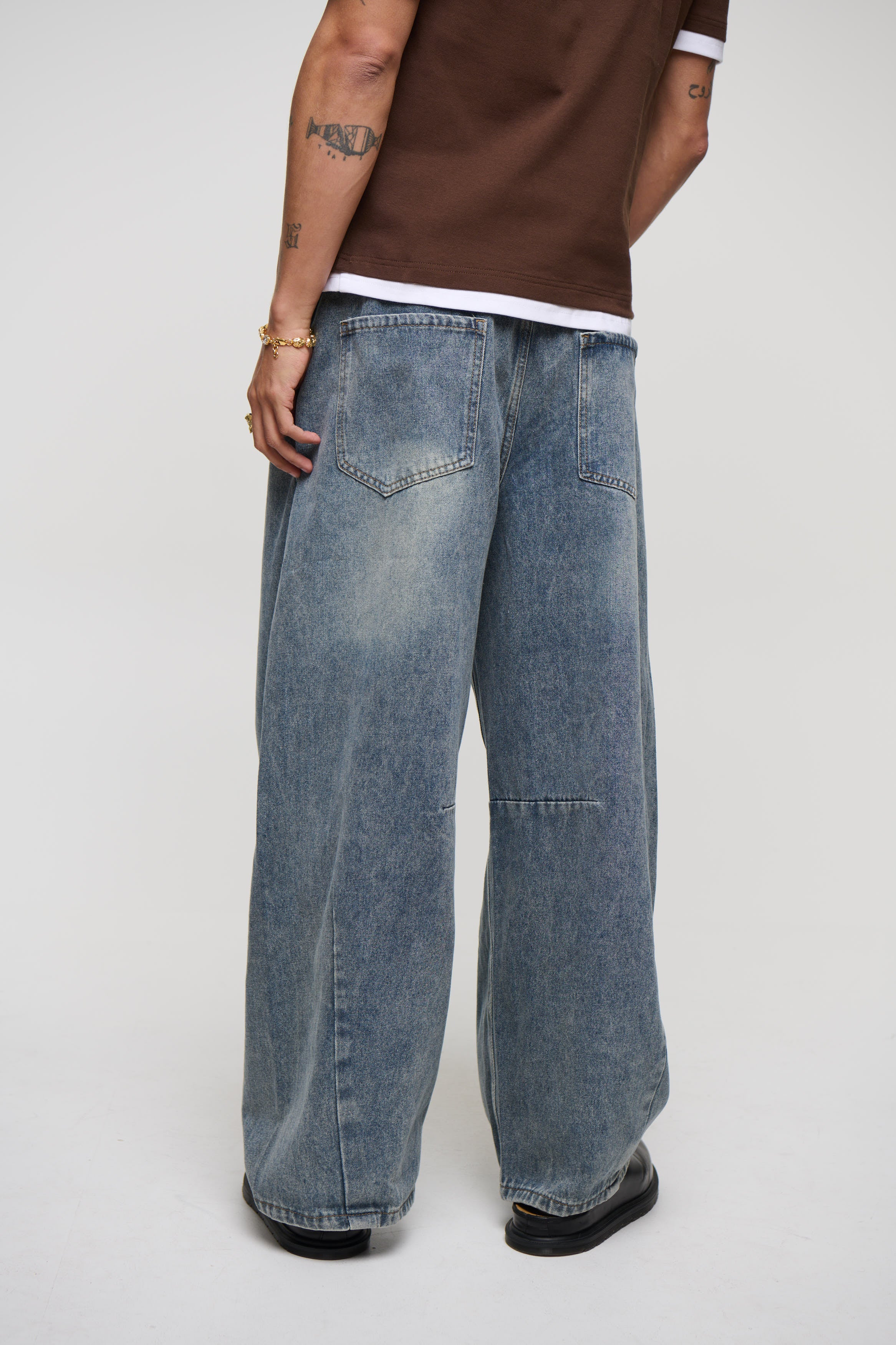 Silv Baggy Drawstring Denim Blue