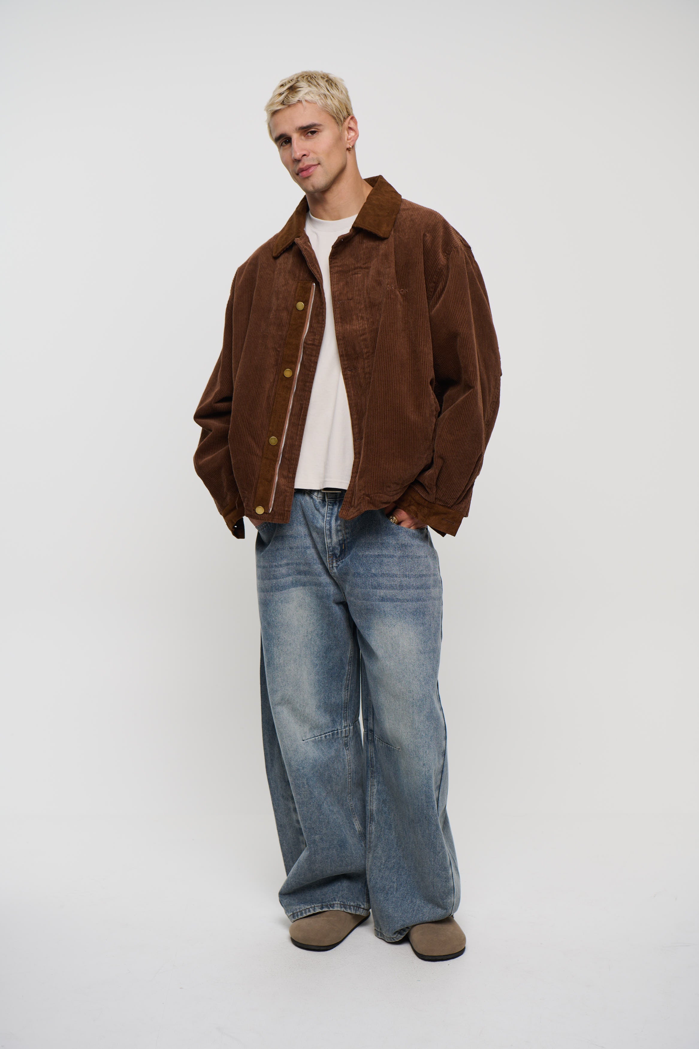 Relaxed Cord Bomber Choc