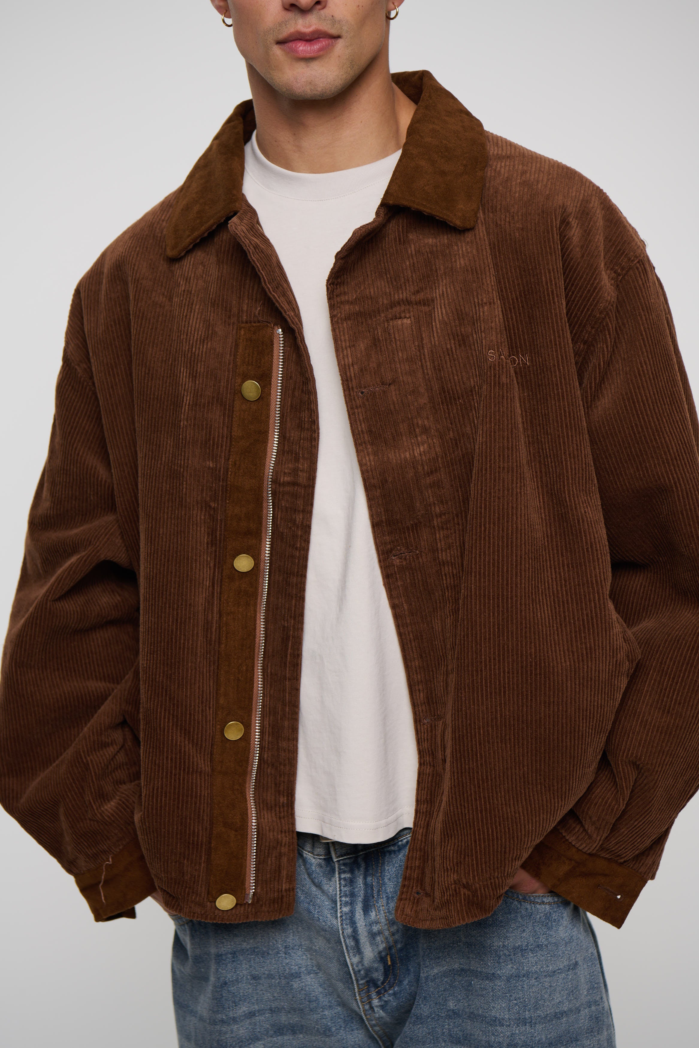 Relaxed Cord Bomber Choc