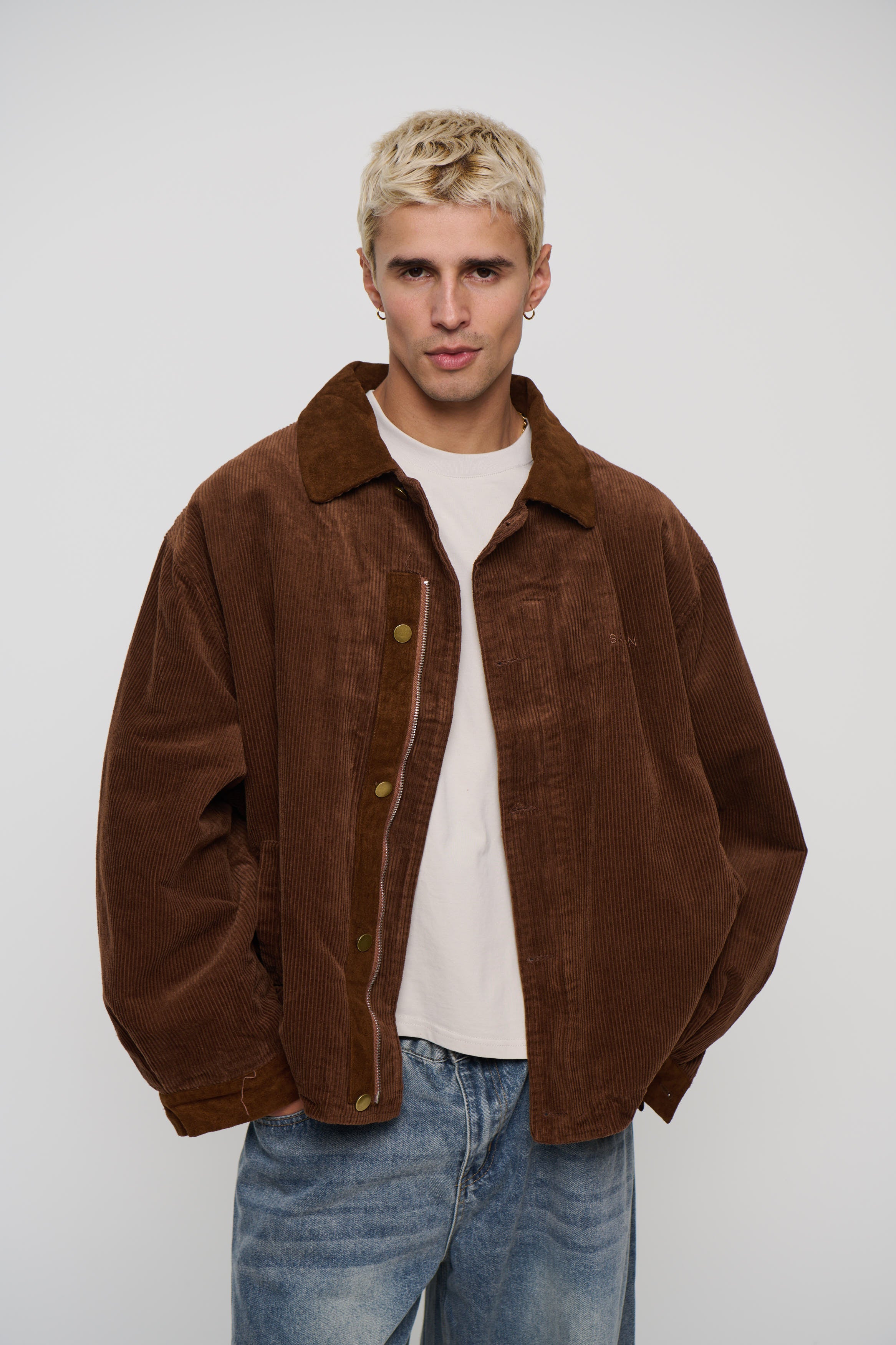 Relaxed Cord Bomber Choc