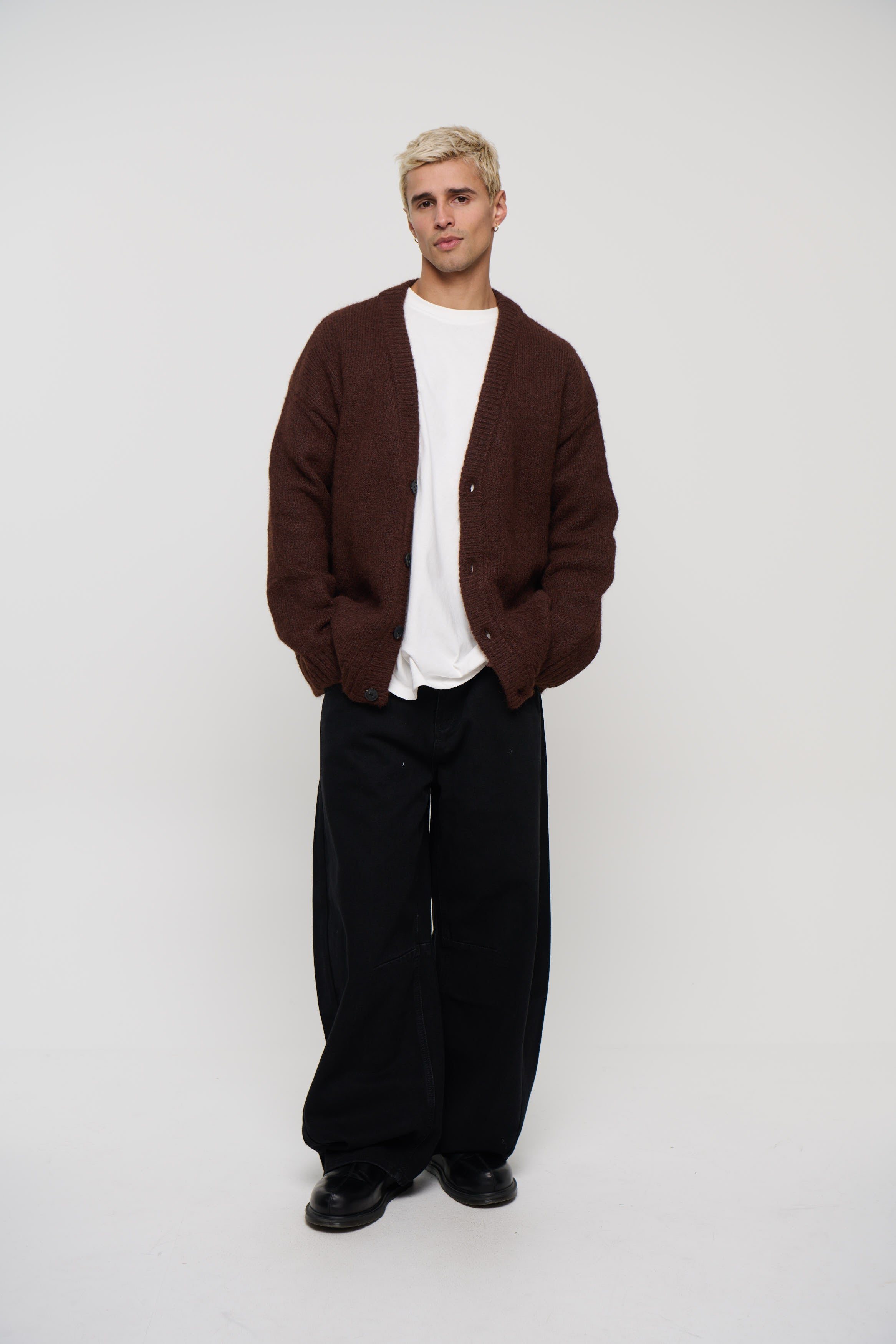 Knitted Oversize Cardigan Choc