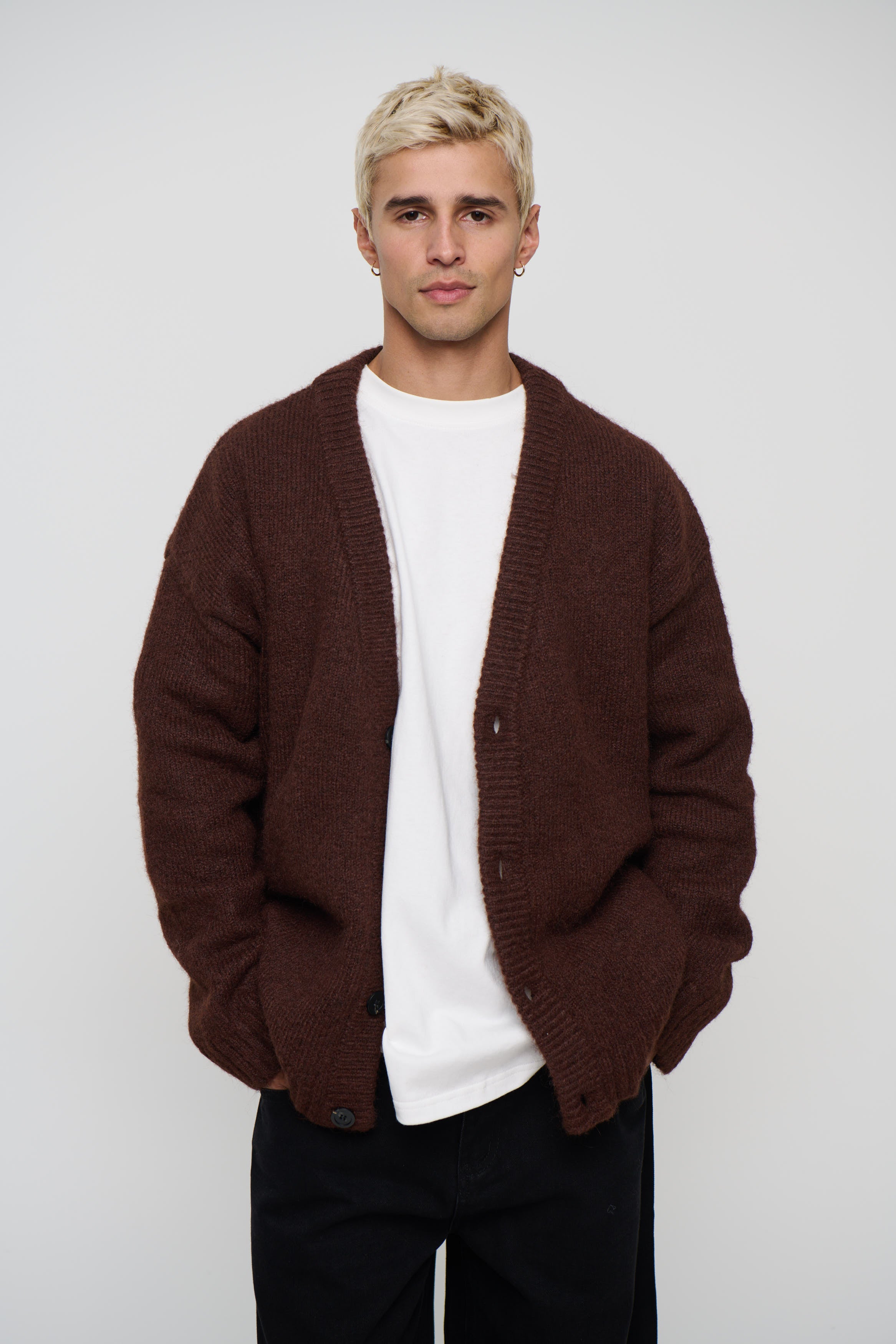 Knitted Oversize Cardigan Choc
