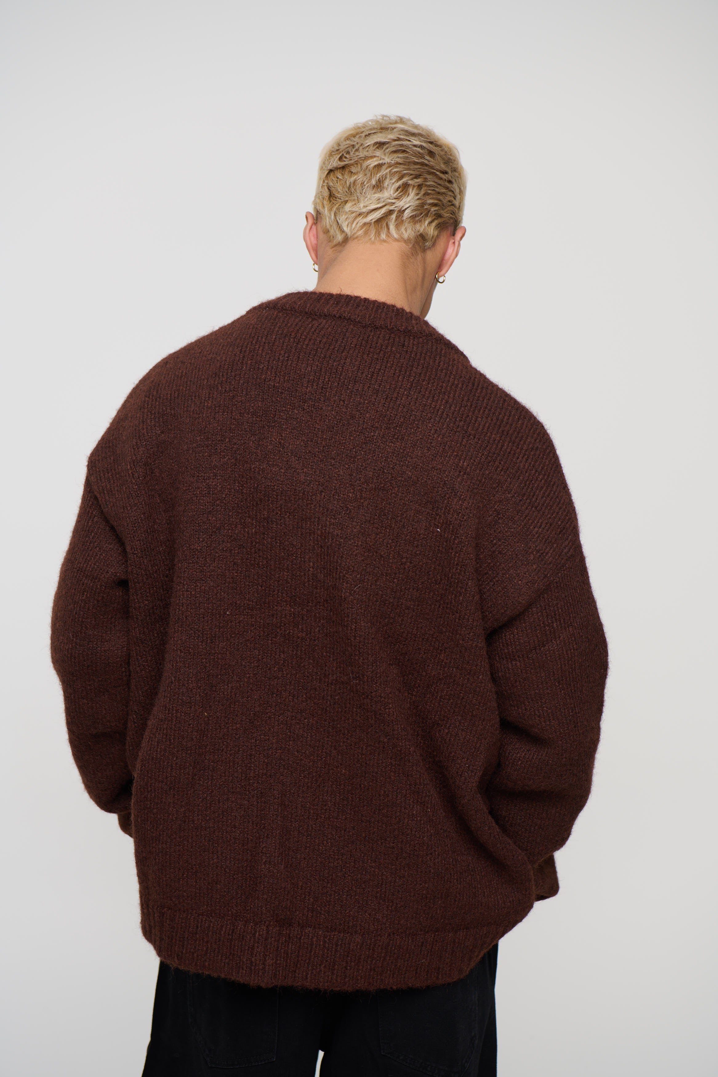 Knitted Oversize Cardigan Choc