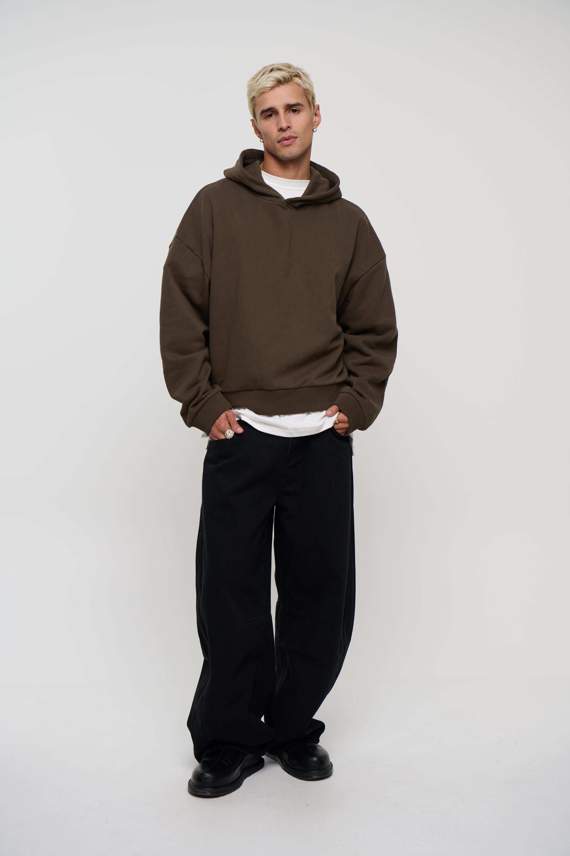 Marcus Heavyweight Cotton Hoodie Choc