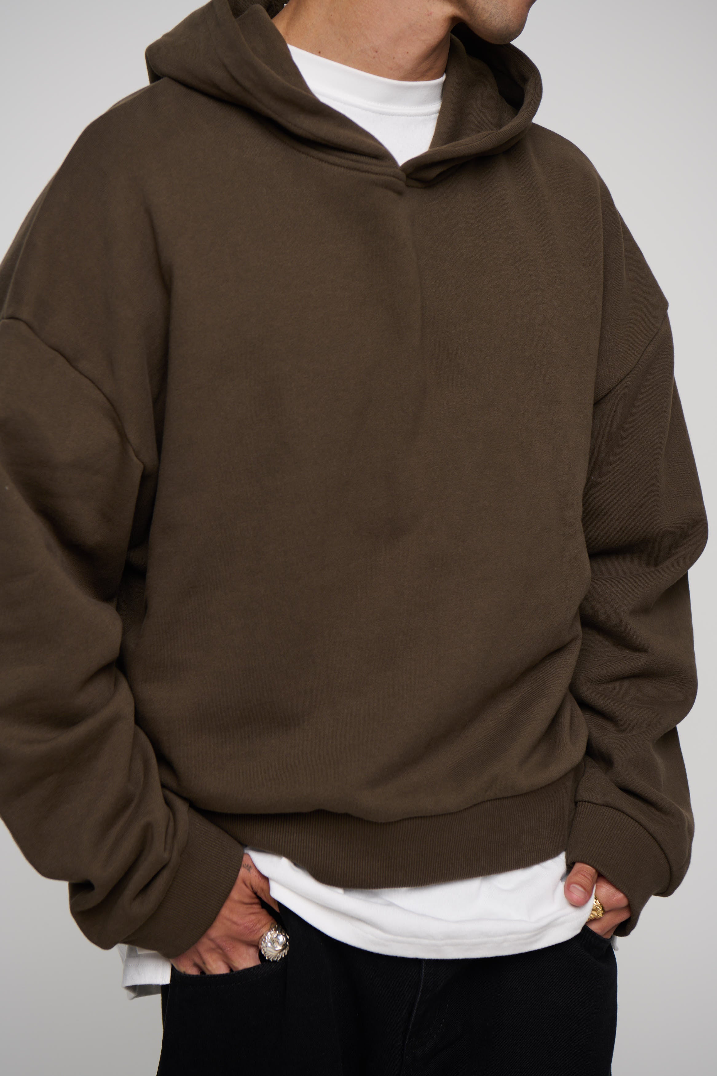 Marcus Heavyweight Cotton Hoodie Choc