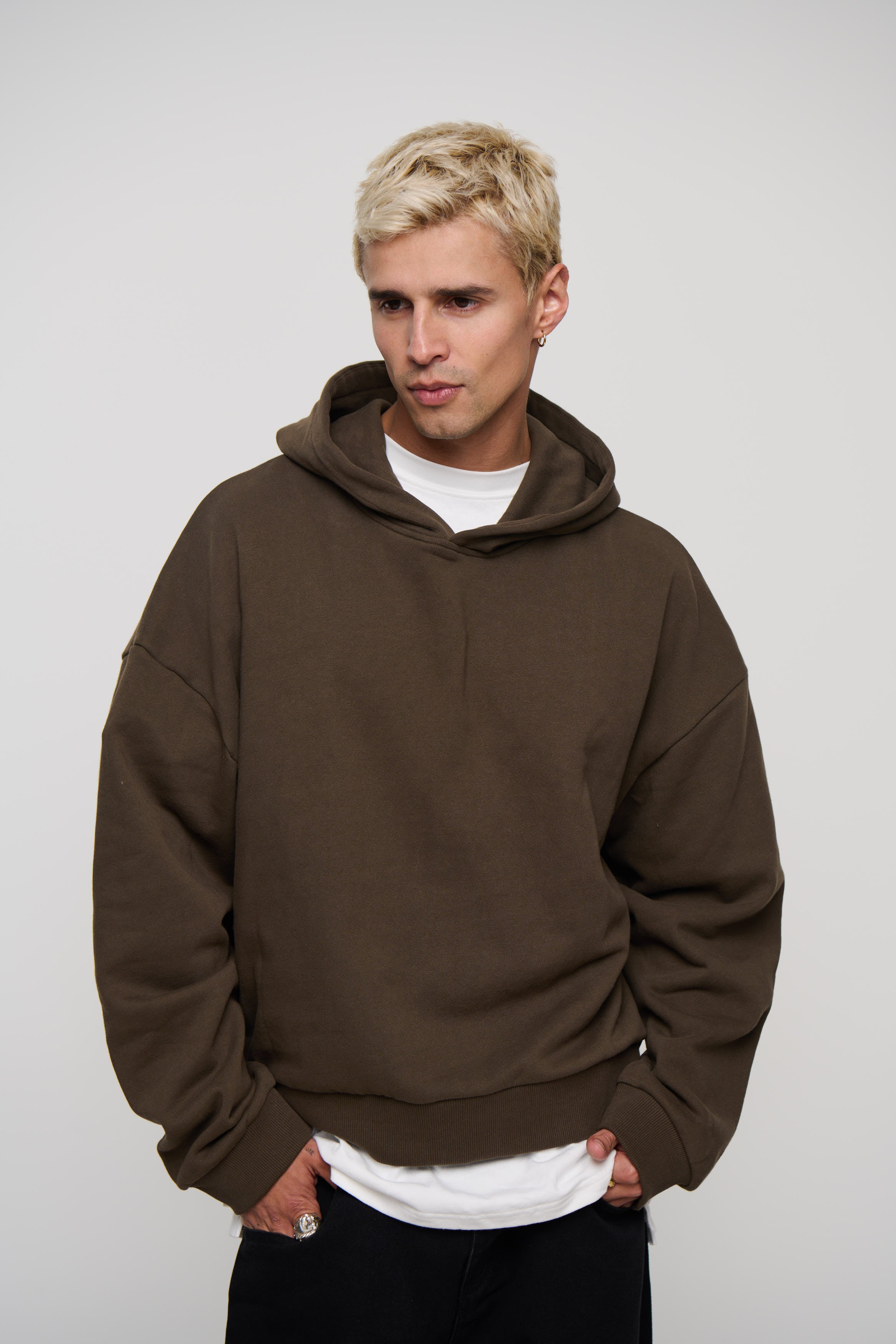 Marcus Heavyweight Cotton Hoodie Choc