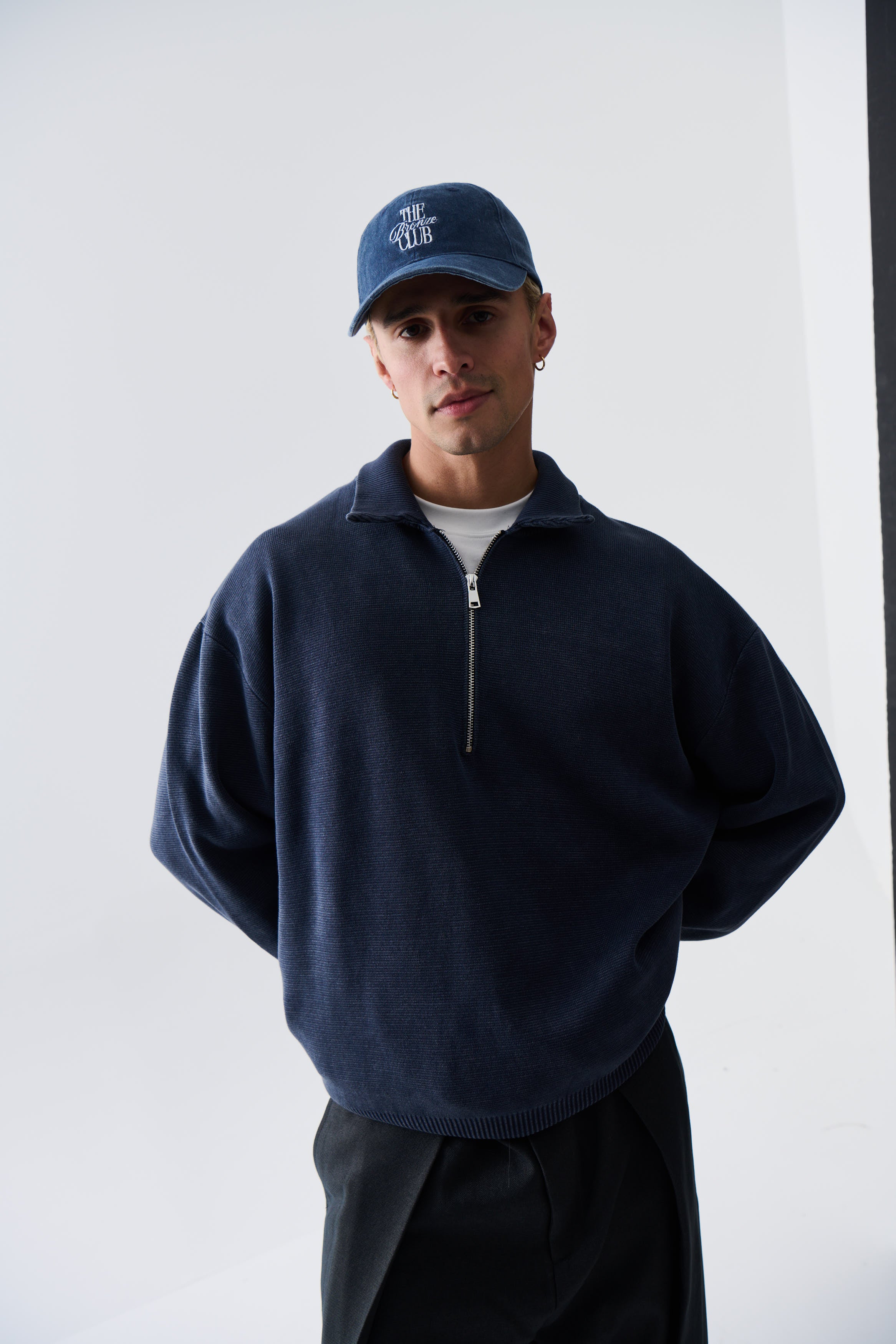 Calin Zip Up Knit Navy