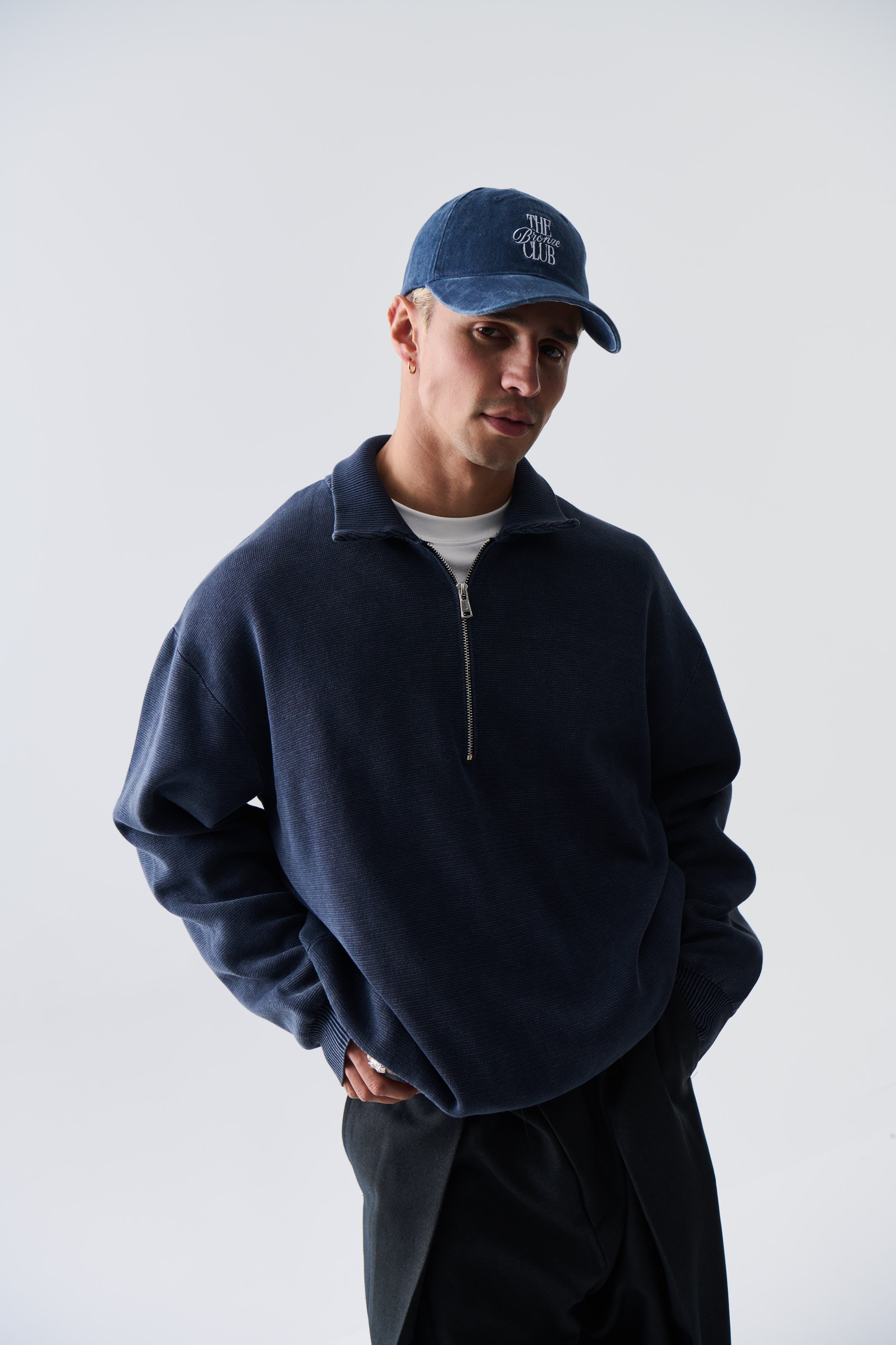 Calin Zip Up Knit Navy