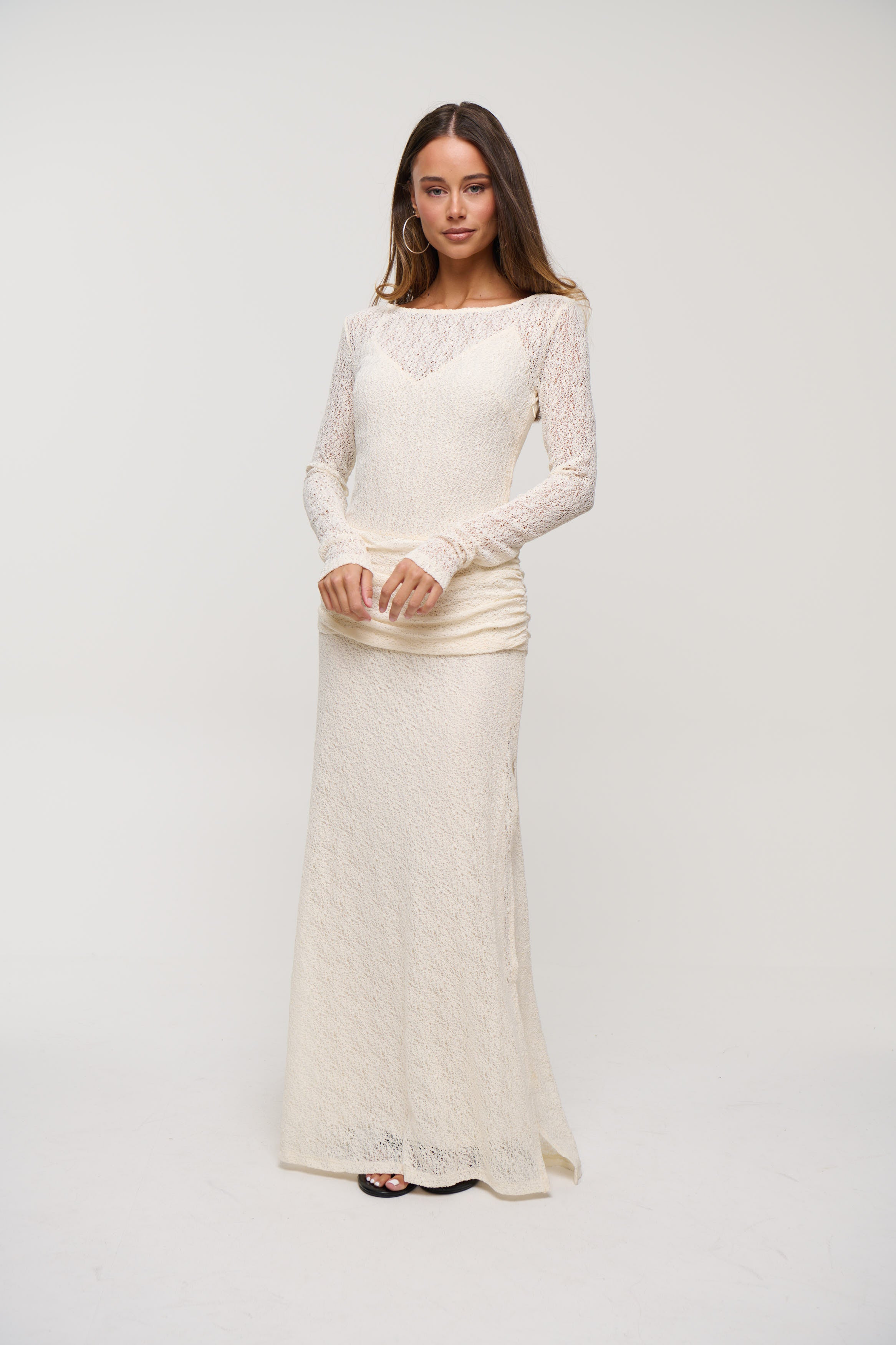 Lotus Maxi Dress Cream