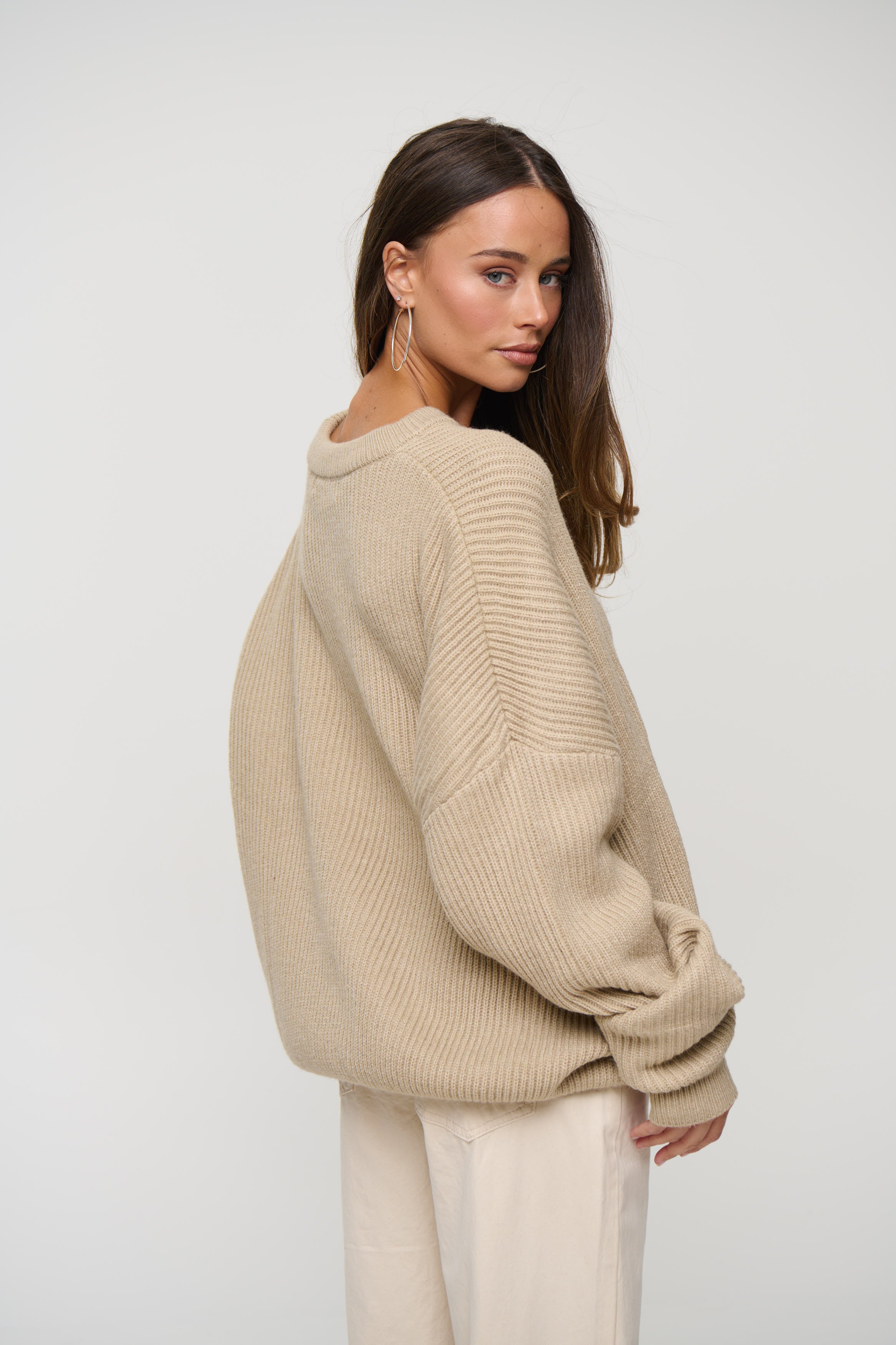 Unisex Drop Sleeve Heavy Knit Oat