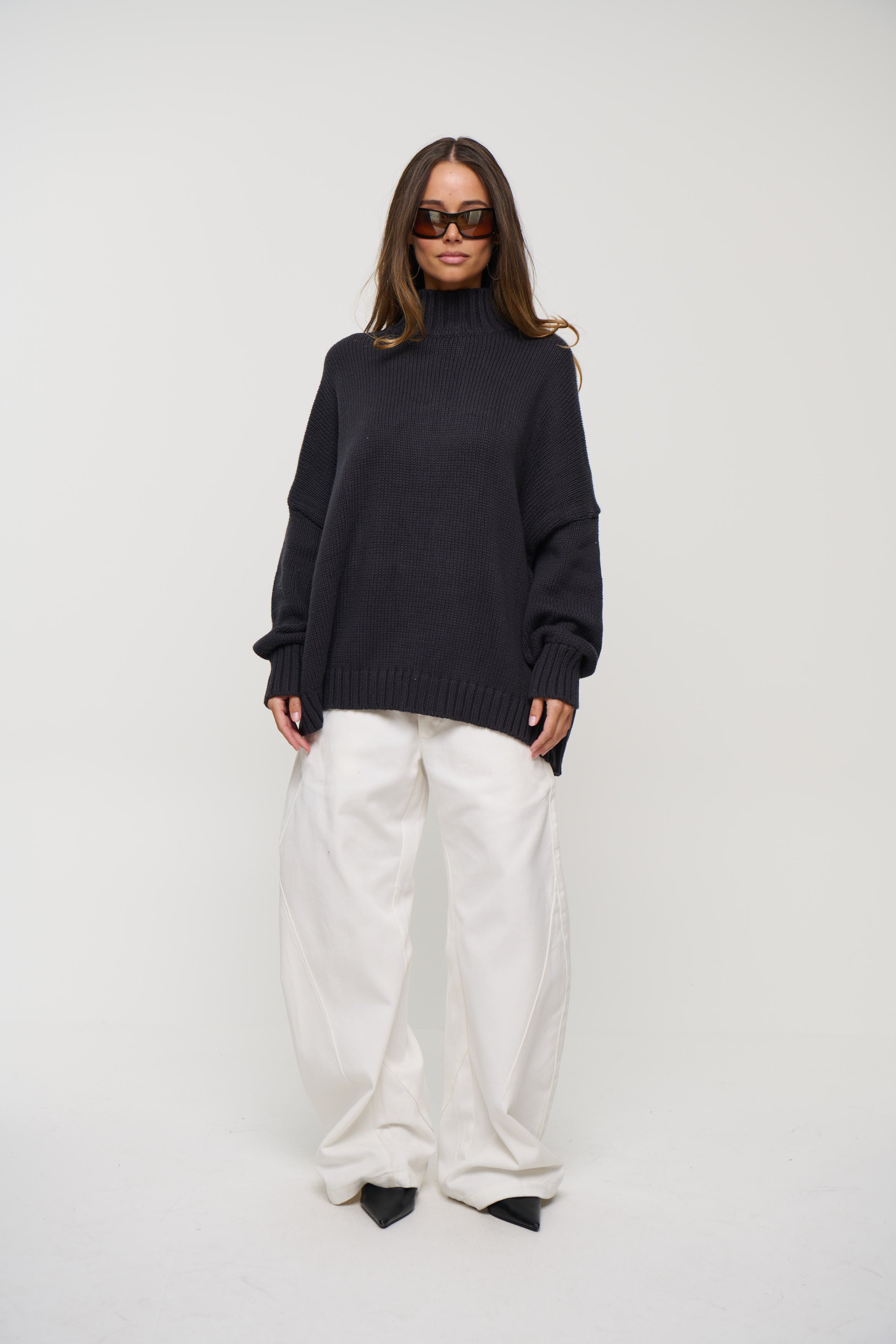 Layla Funnel Neck Knit Navy