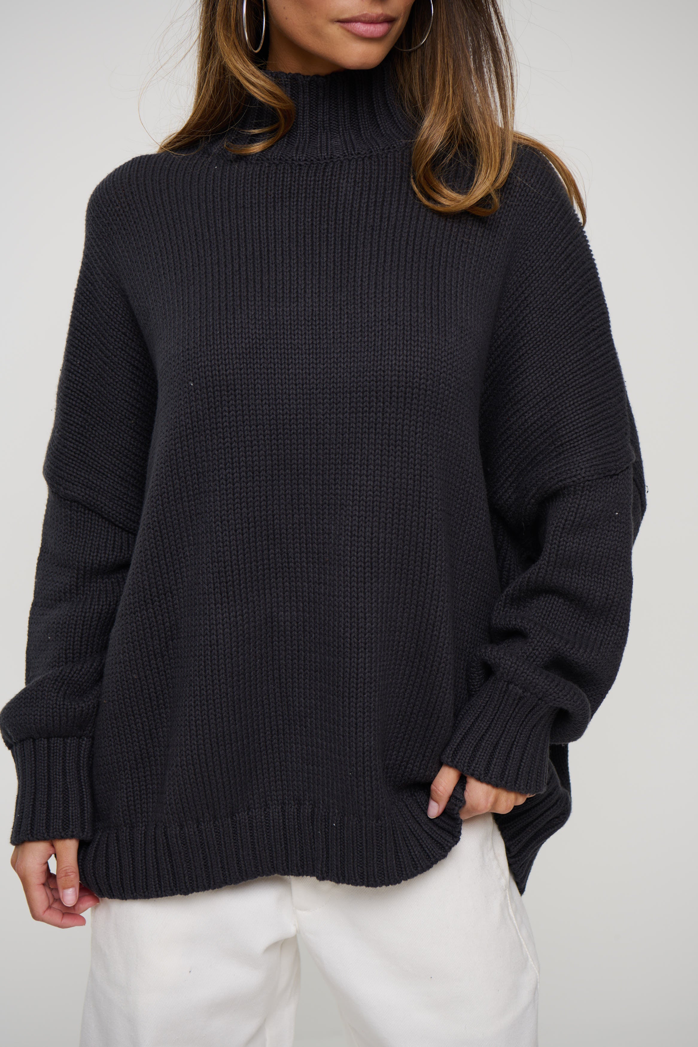 Layla Funnel Neck Knit Navy