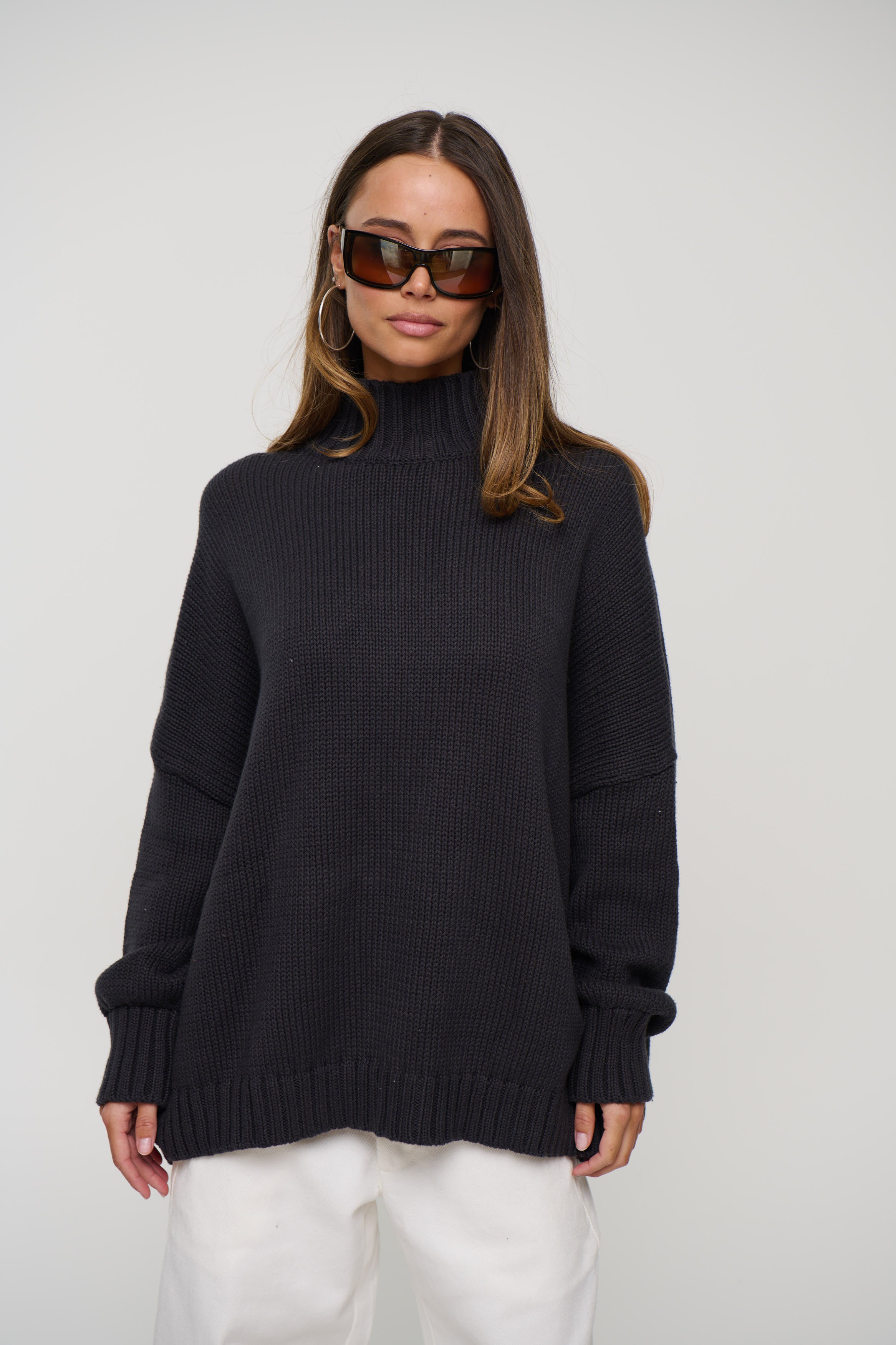 Layla Funnel Neck Knit Navy