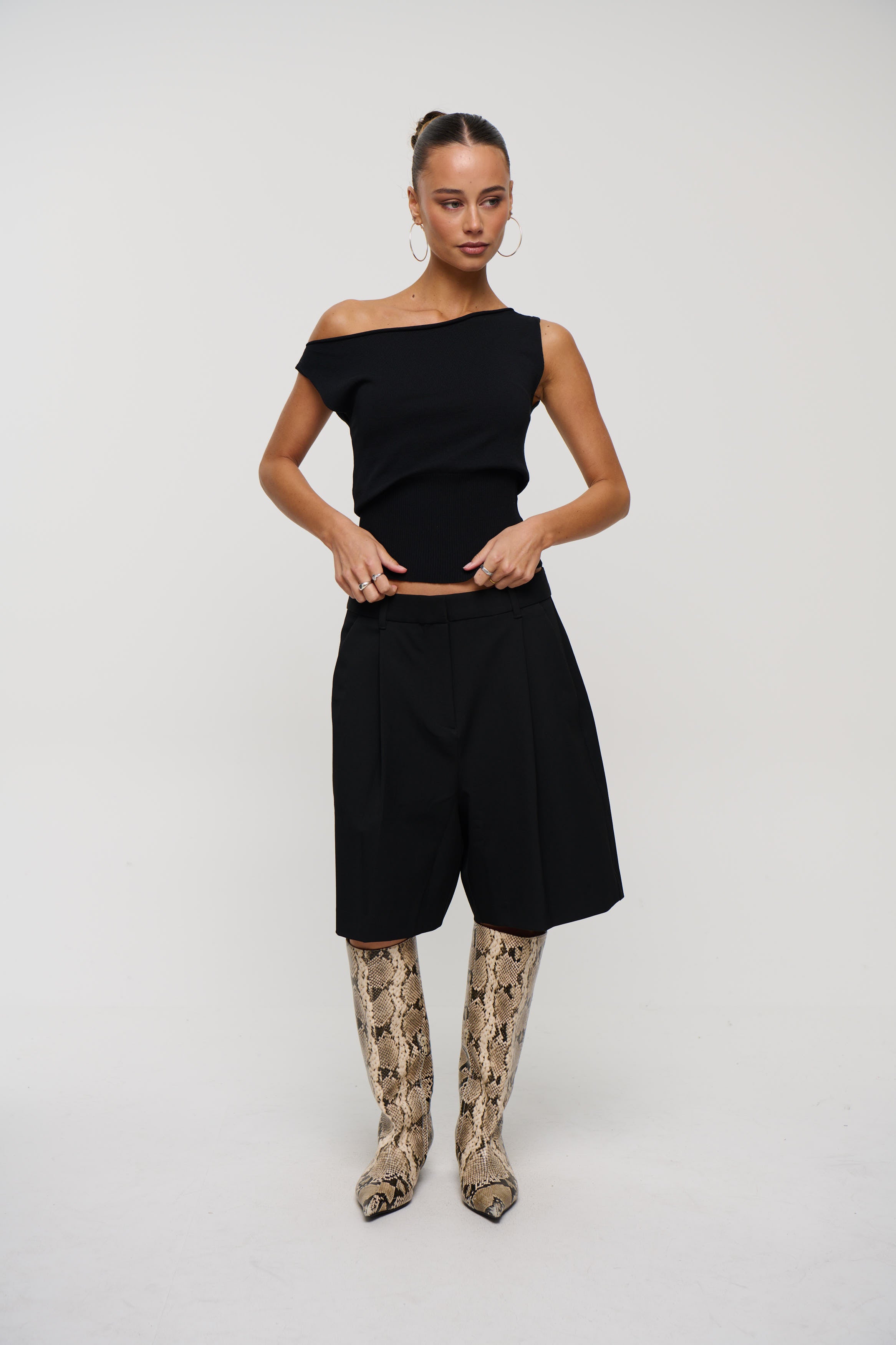 Sailor Knit Top Black