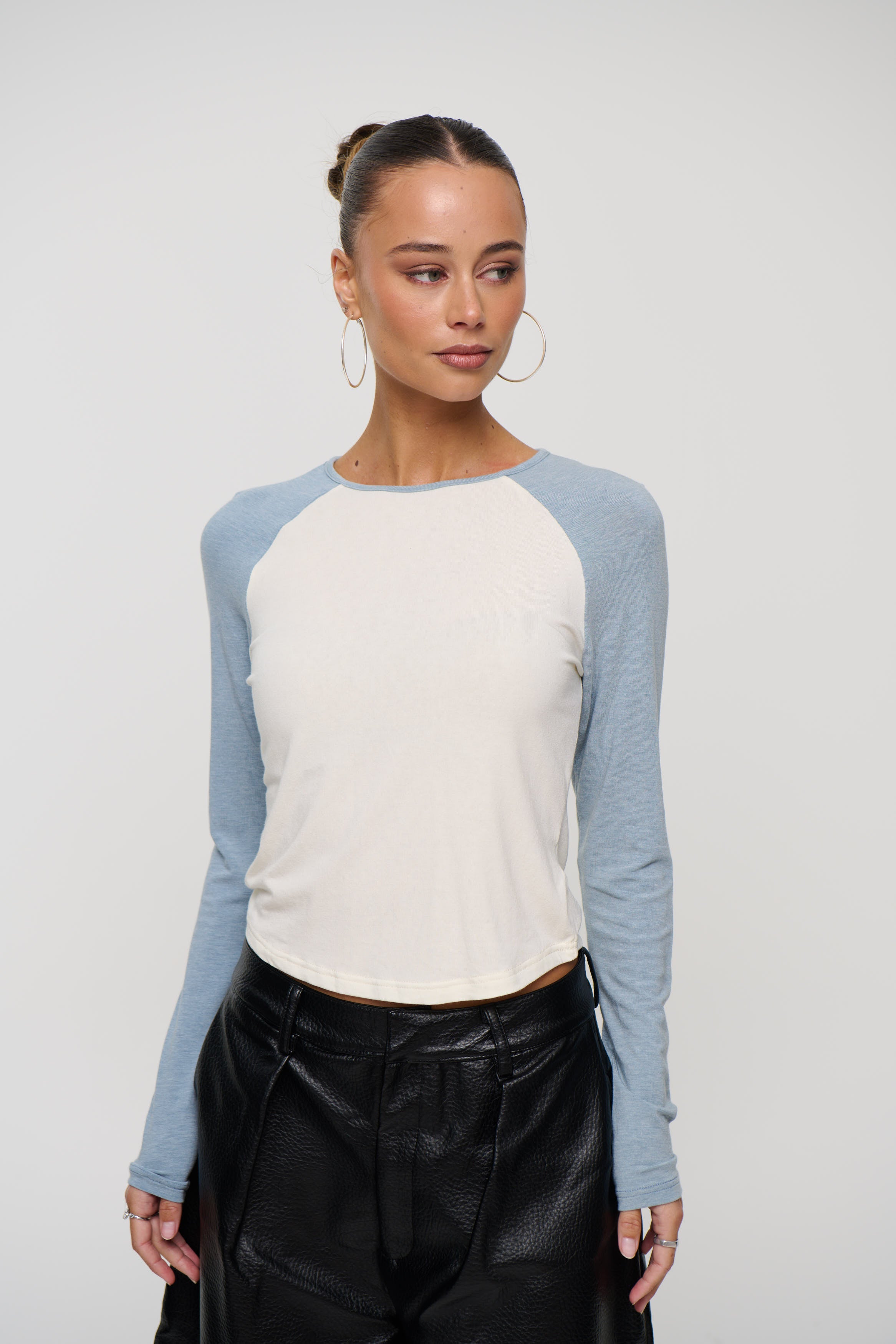 Aluna Long Sleeve Blue/Beige