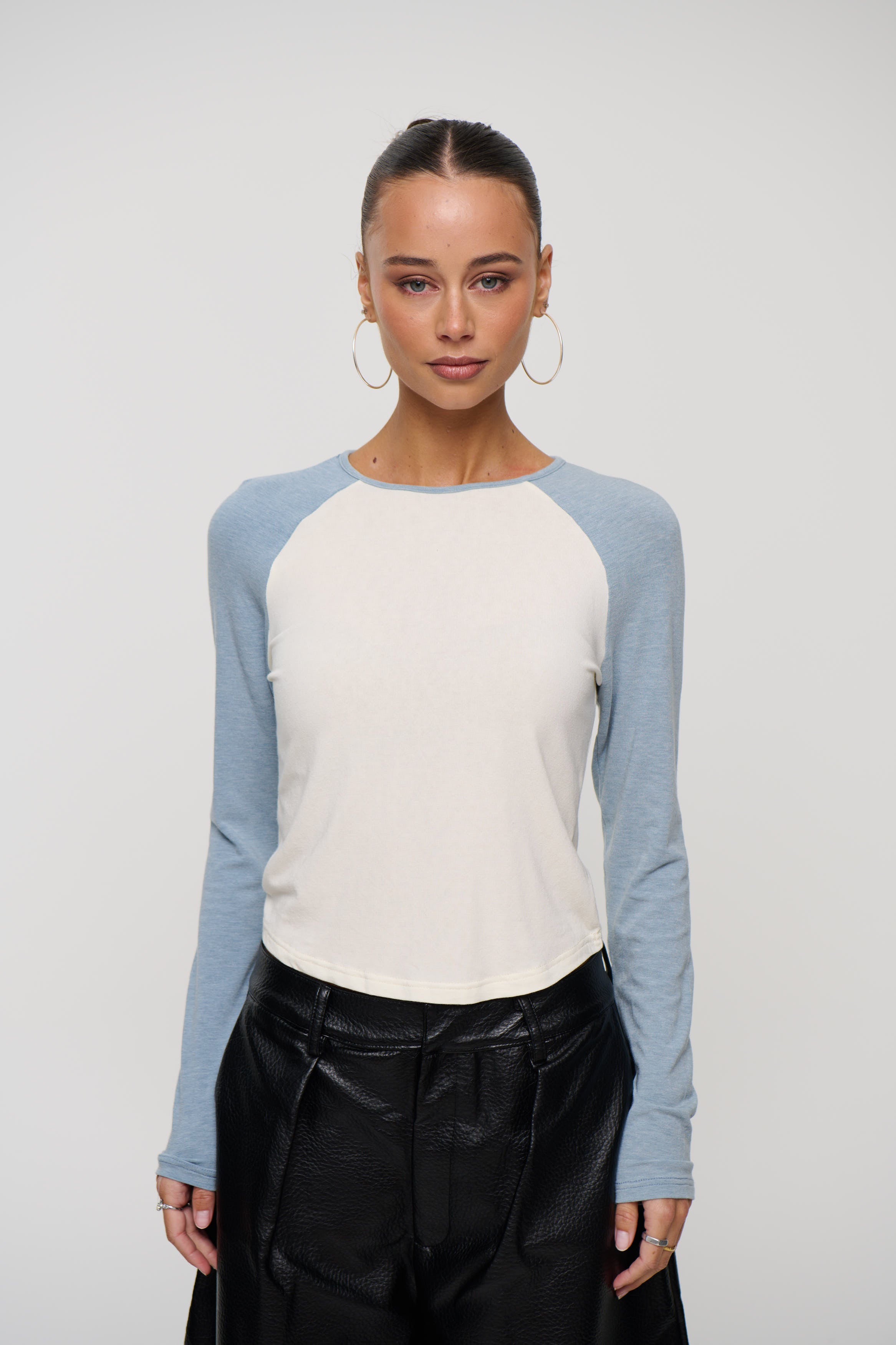 Aluna Long Sleeve Blue/Beige