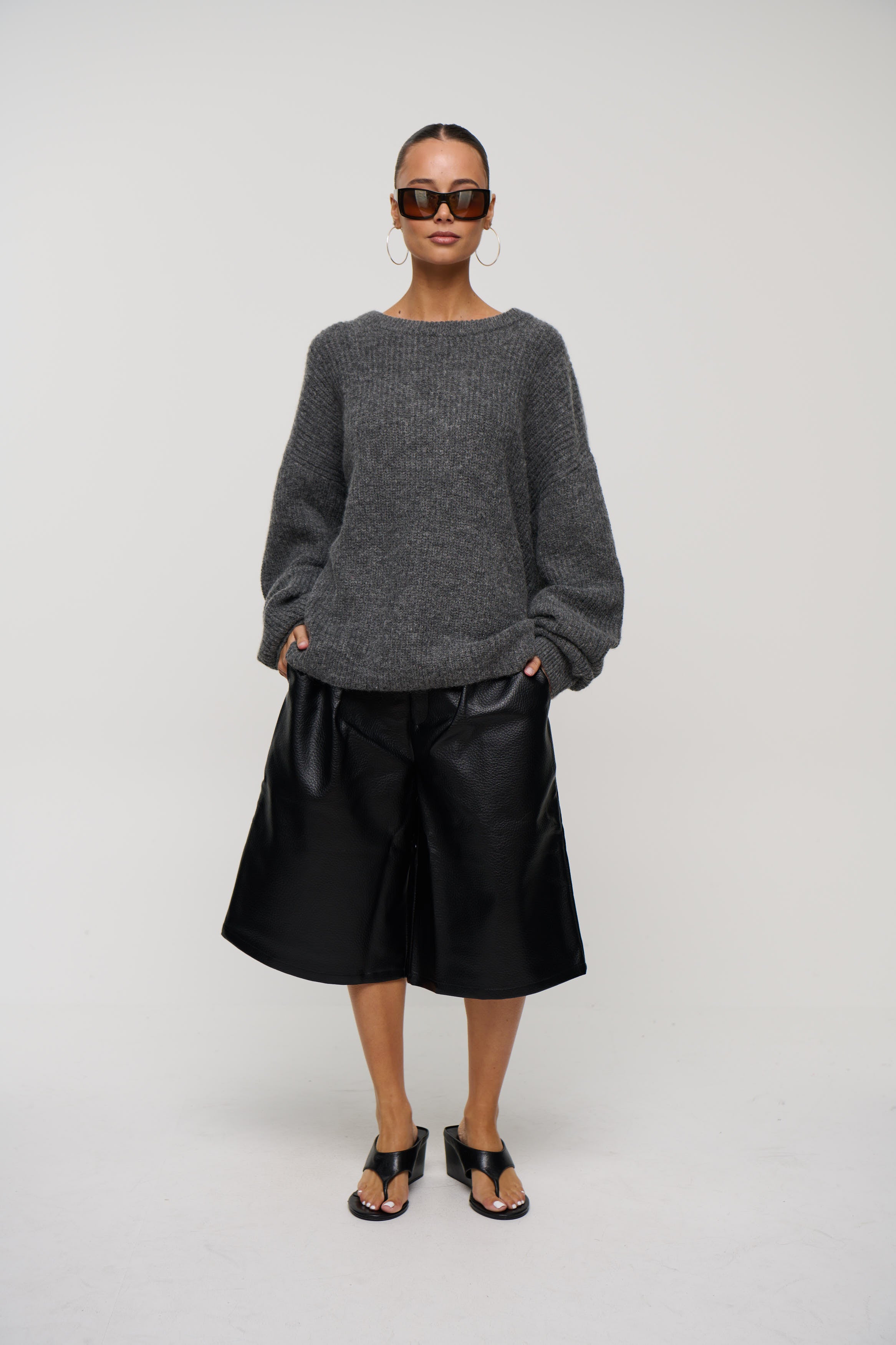 Unisex Mohair Knit Dark Grey