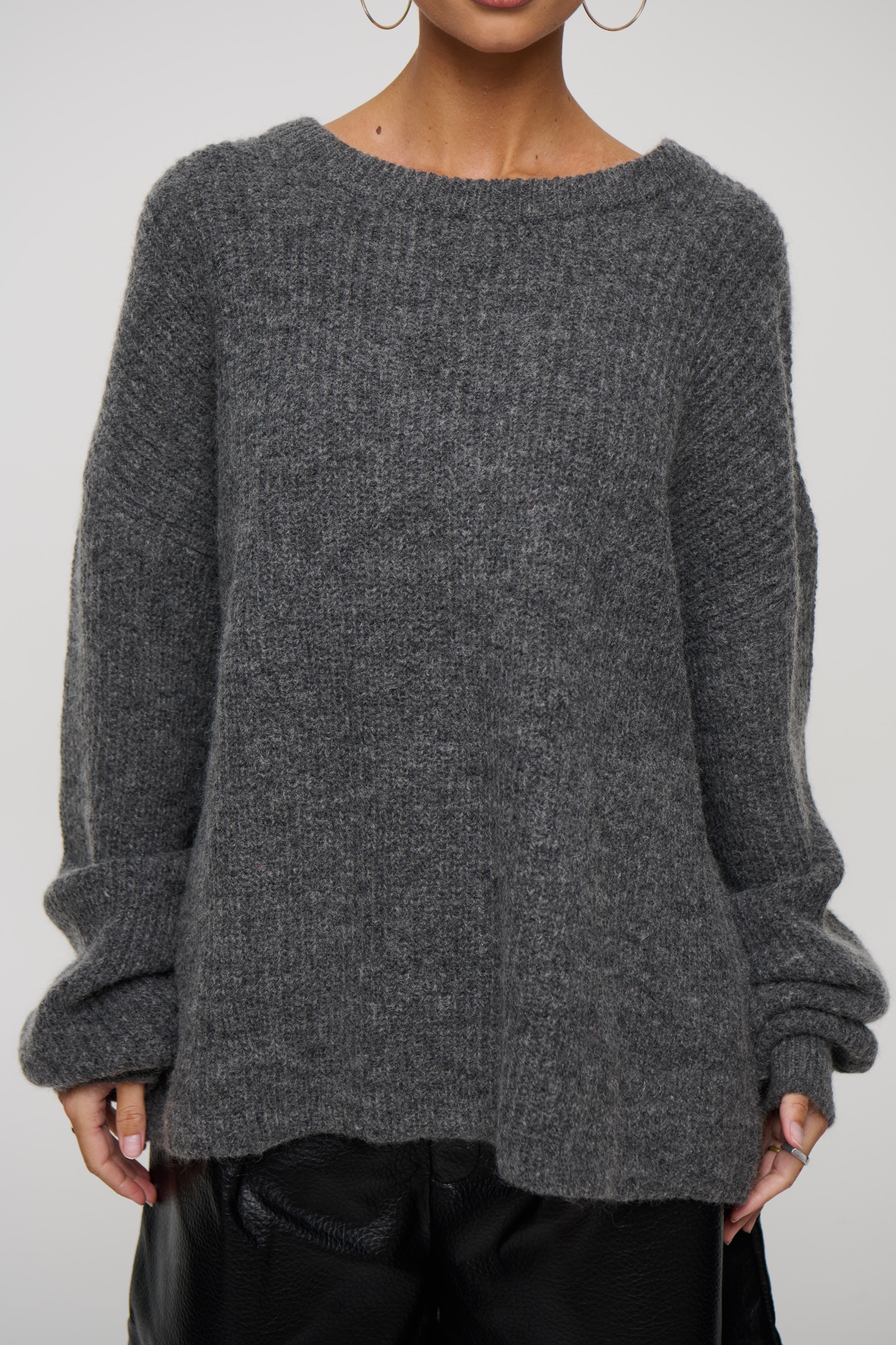 Unisex Mohair Knit Dark Grey