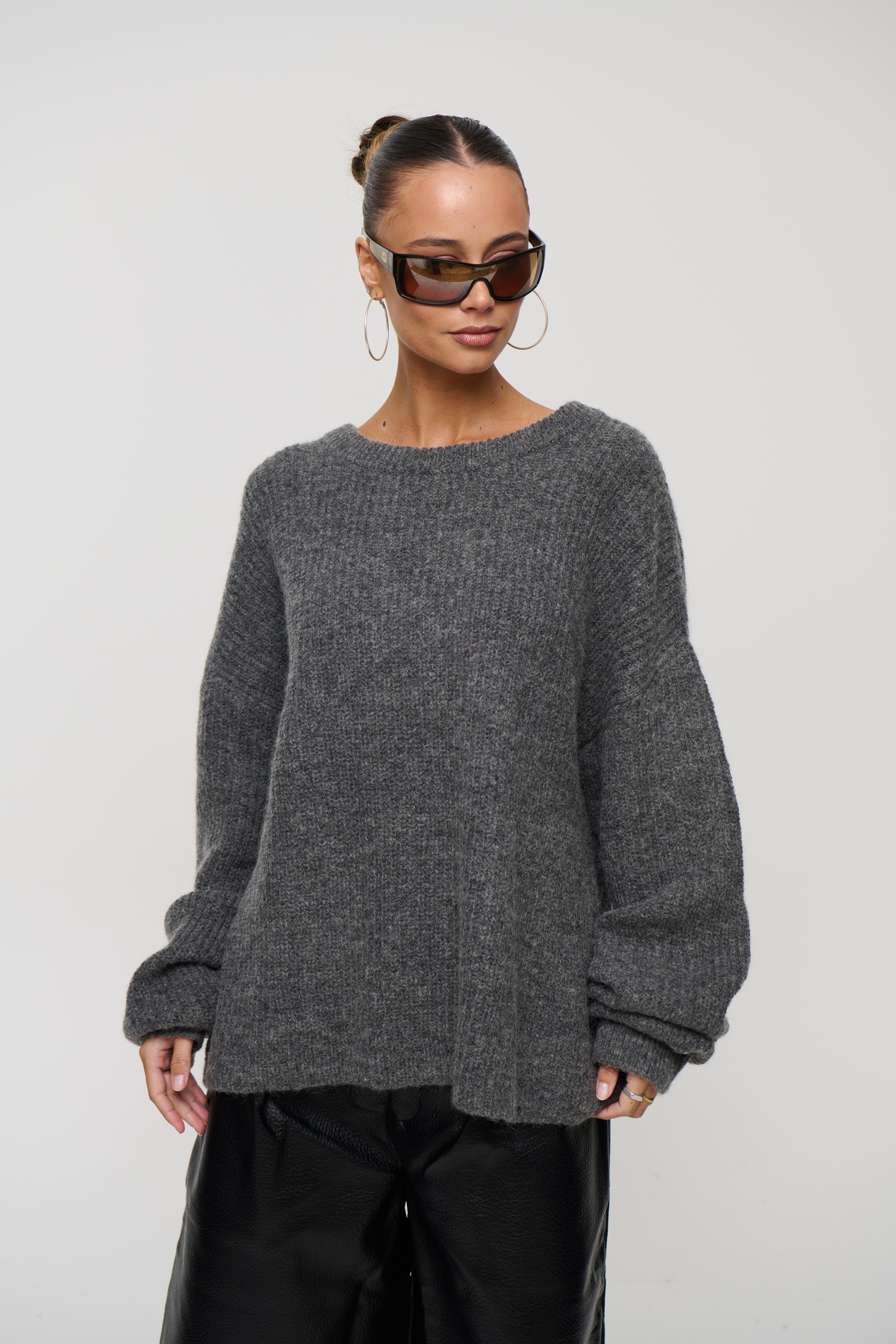 Unisex Mohair Knit Dark Grey