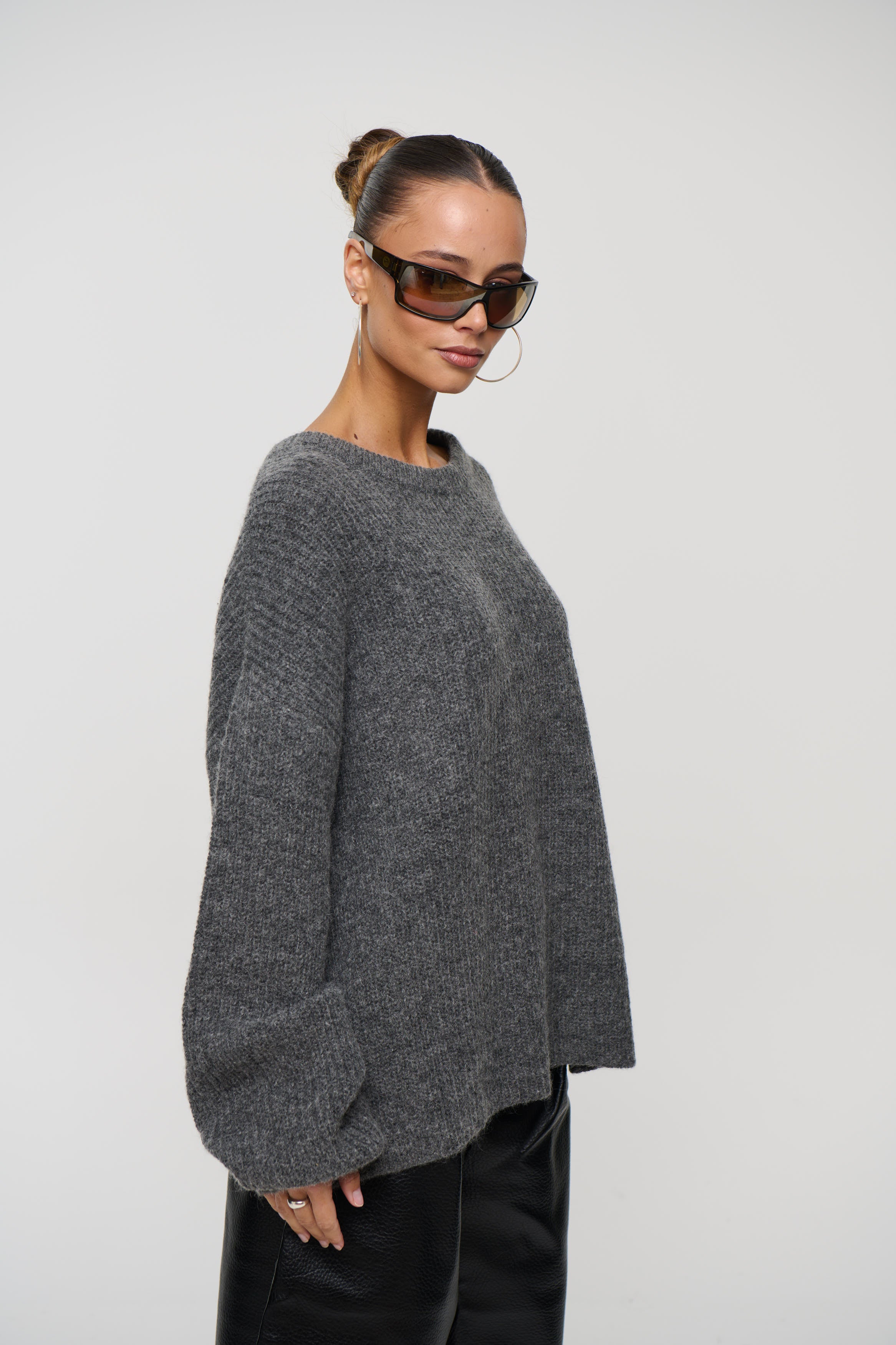 Unisex Mohair Knit Dark Grey
