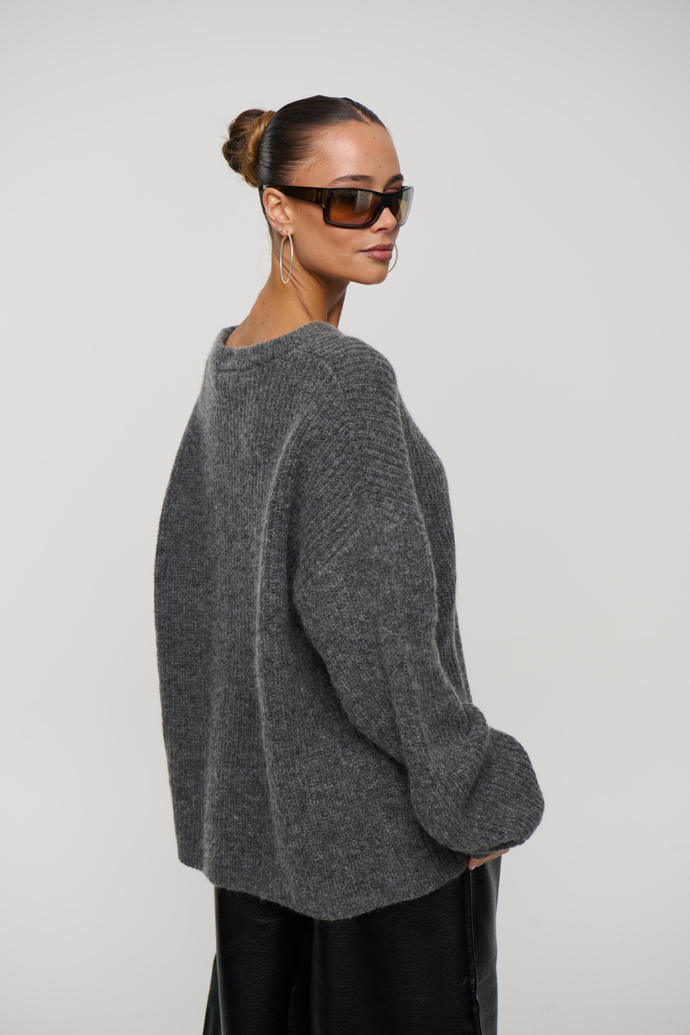 Unisex Mohair Knit Dark Grey