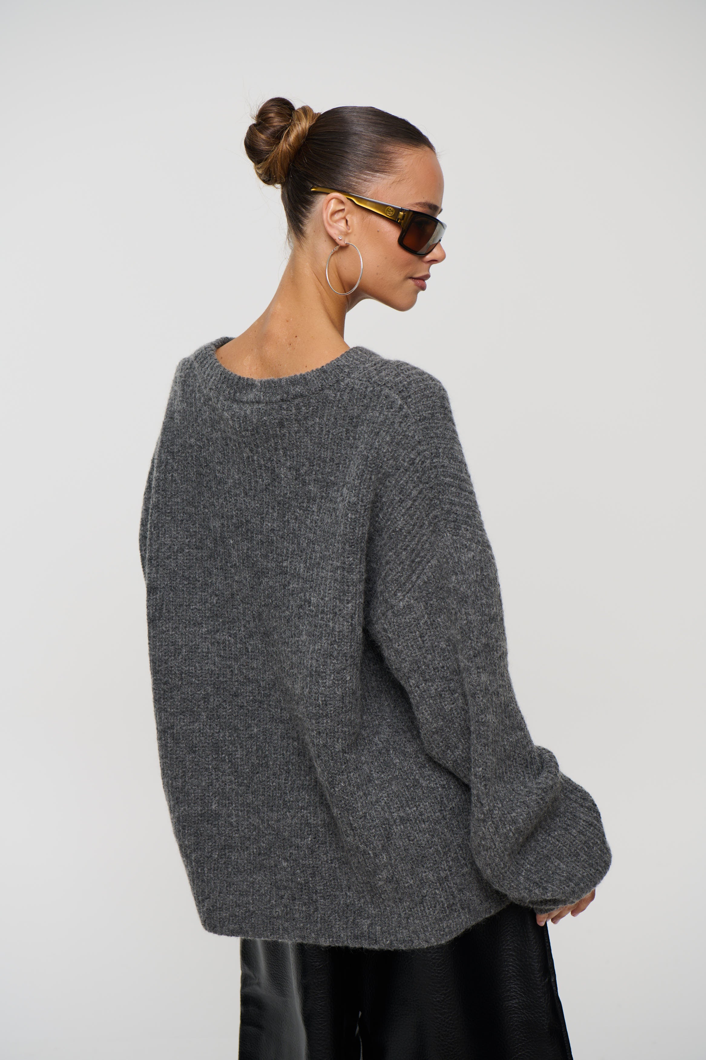 Unisex Mohair Knit Dark Grey