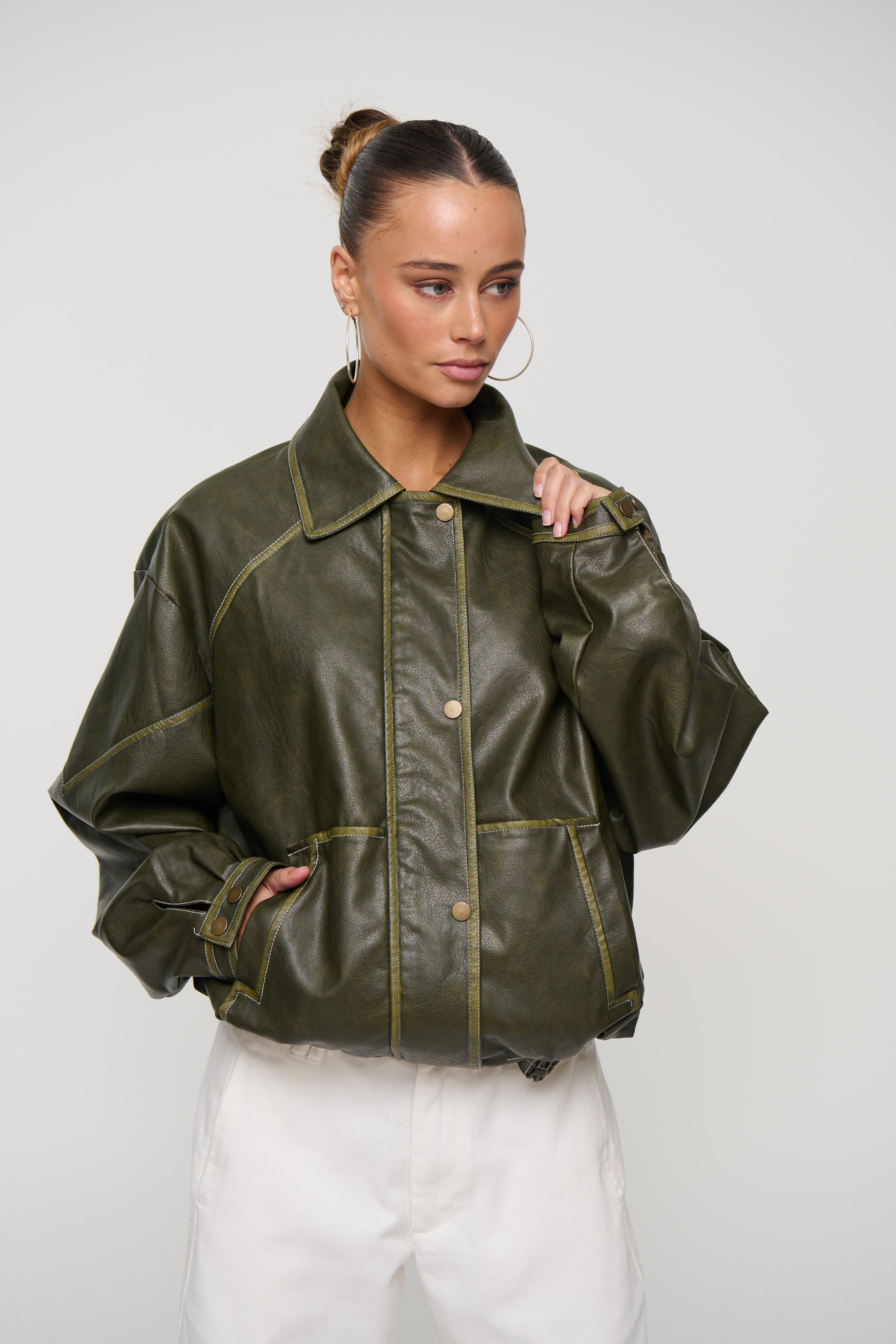 Jorja Bomber Jacket Army