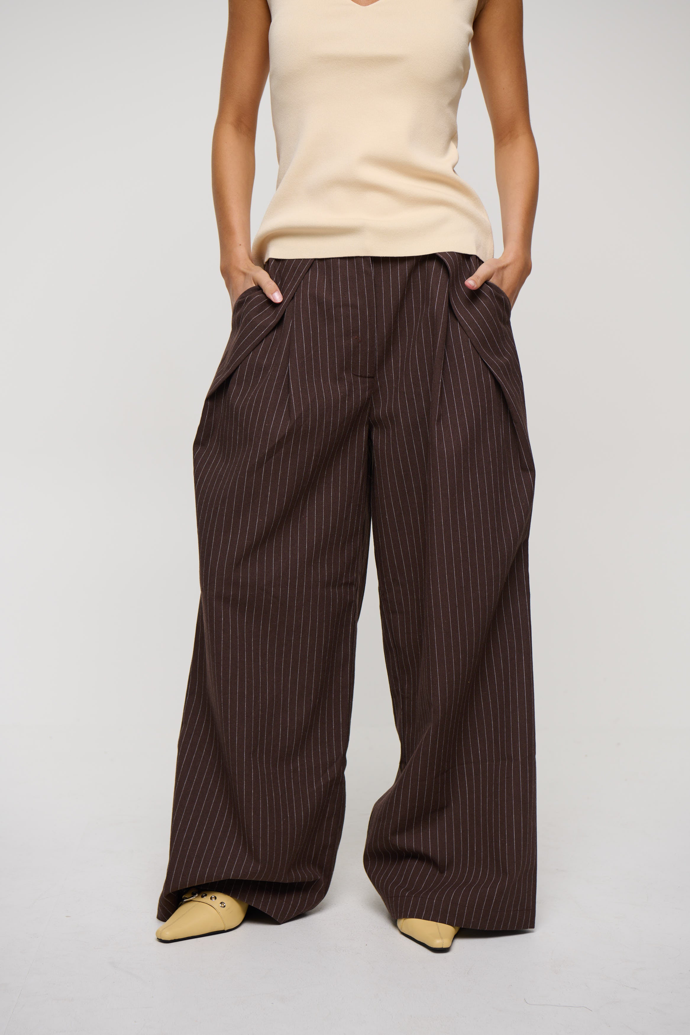 Josie Pinstripe Pant Chocolate