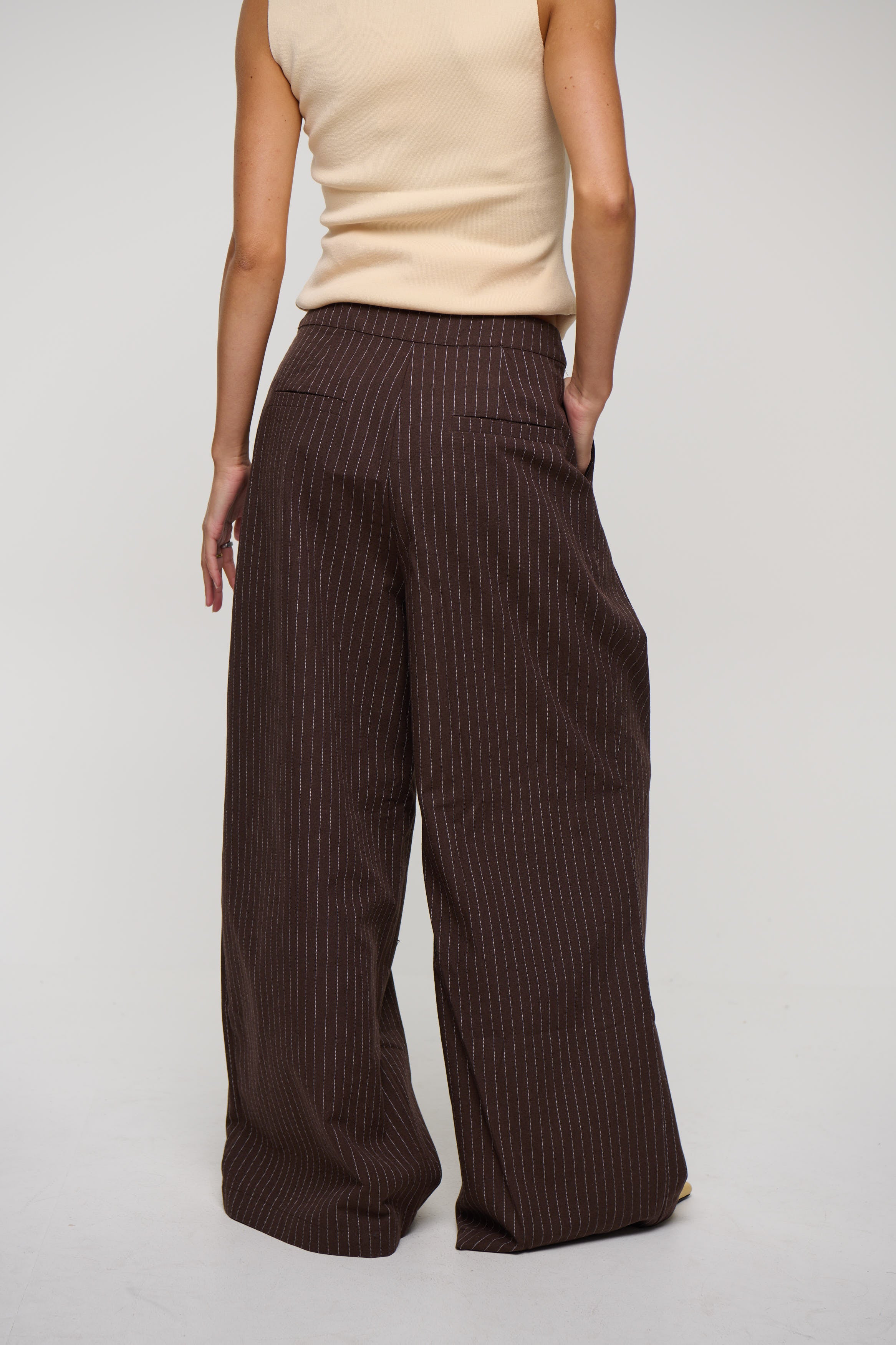 Josie Pinstripe Pant Chocolate