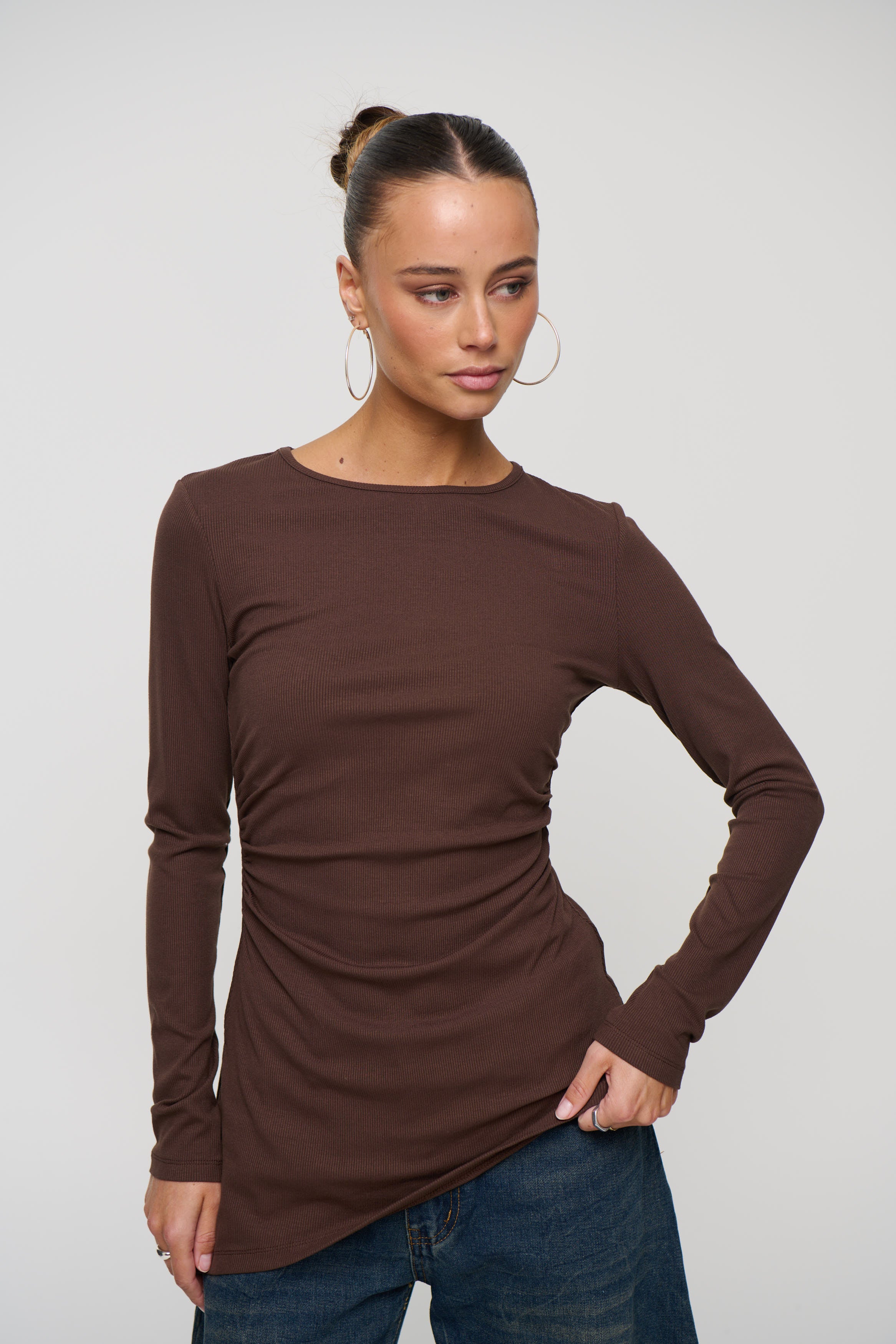 Lorina Long Sleeve Chocolate