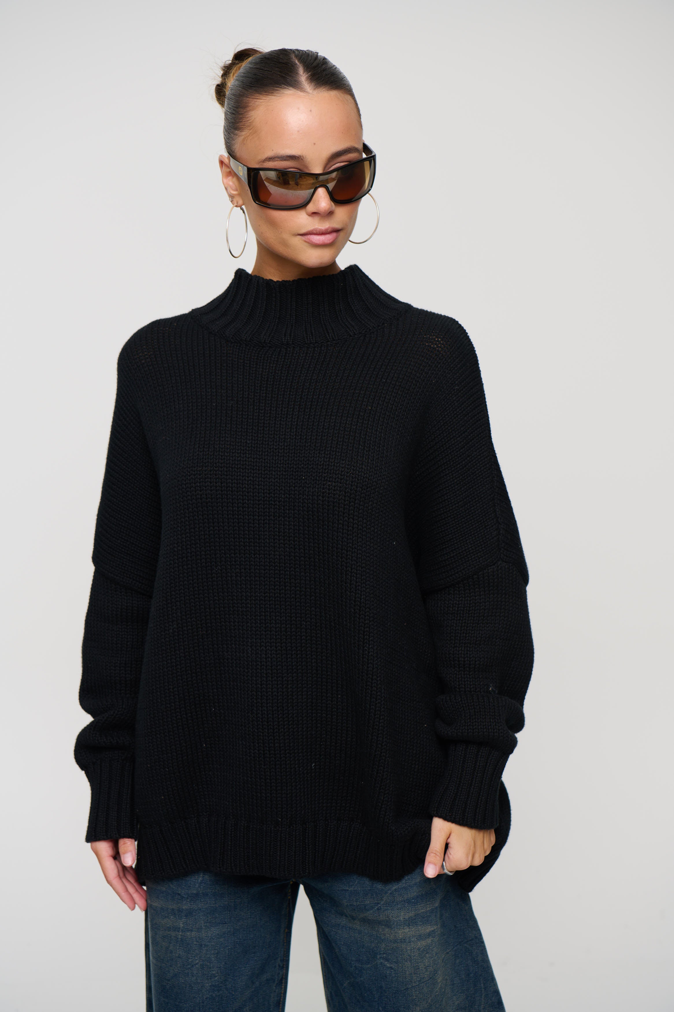 Layla Funnel Neck Knit Black