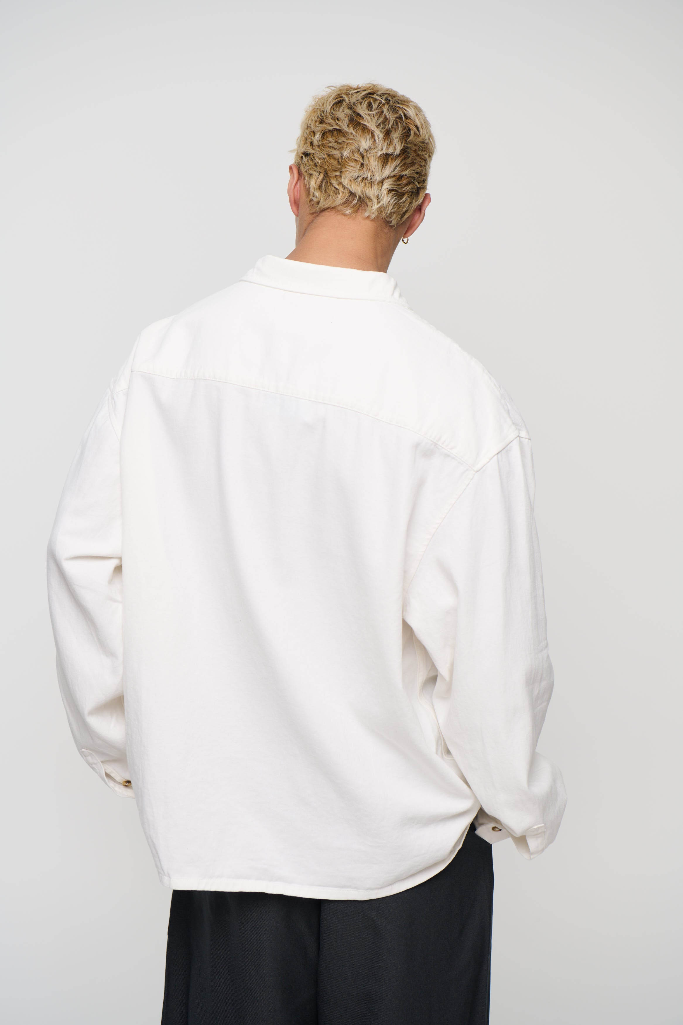 Phillip Washed Cotton Overshirt White