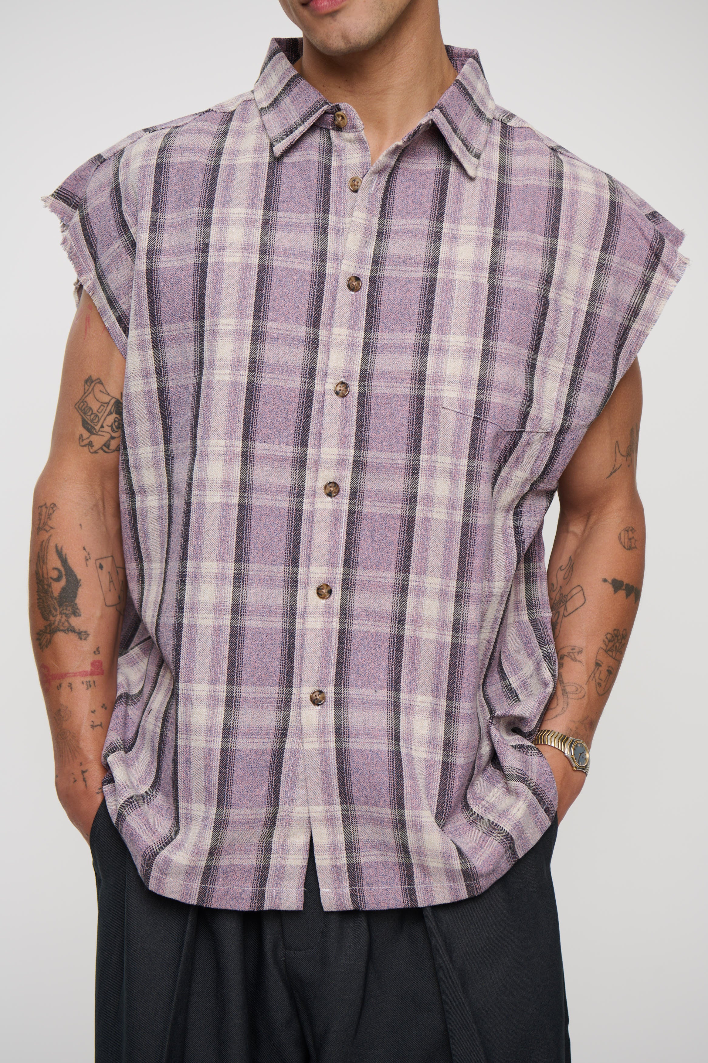 Brooklyn Check Cutoff Lilac