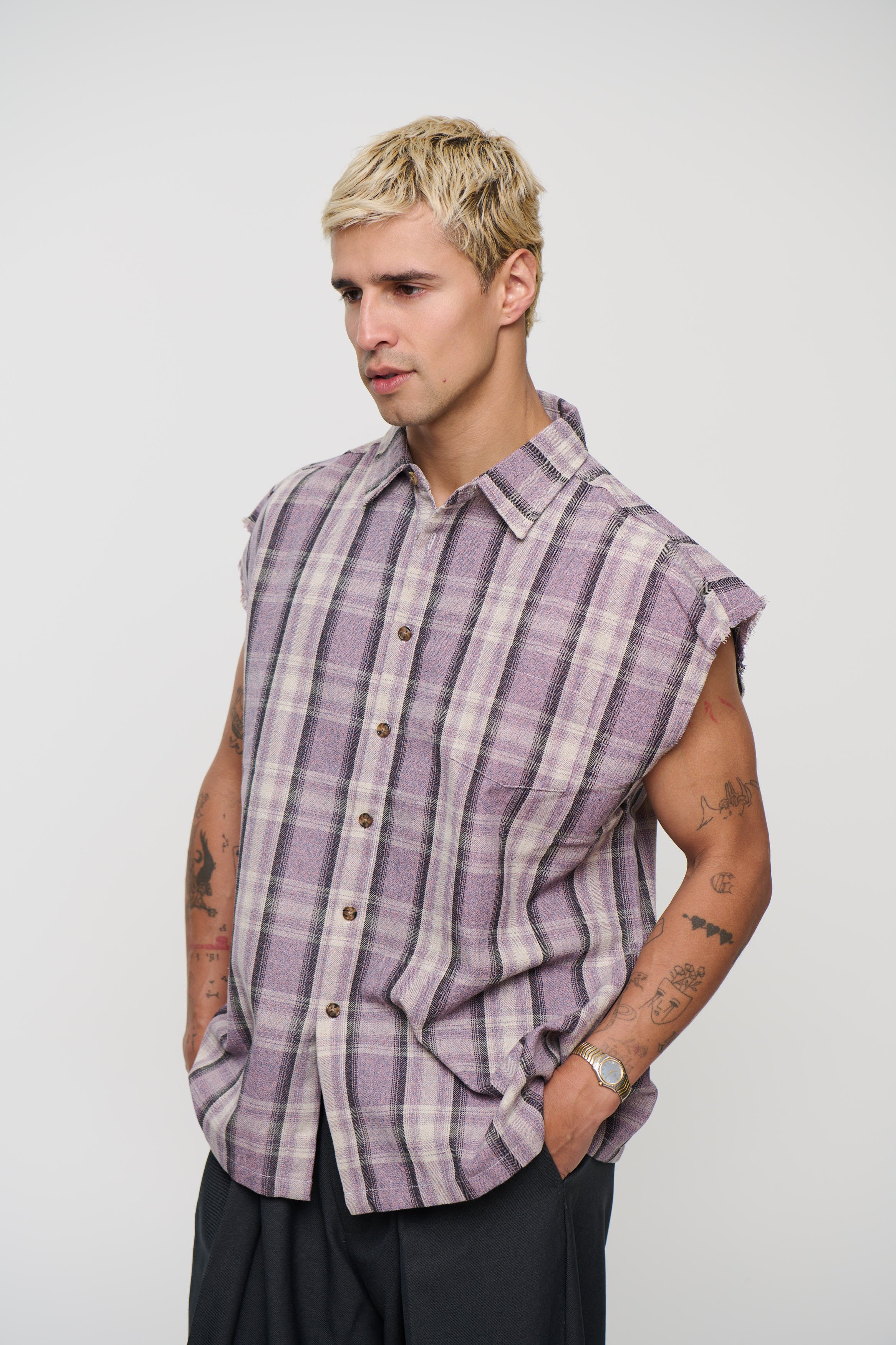 Brooklyn Check Cutoff Lilac