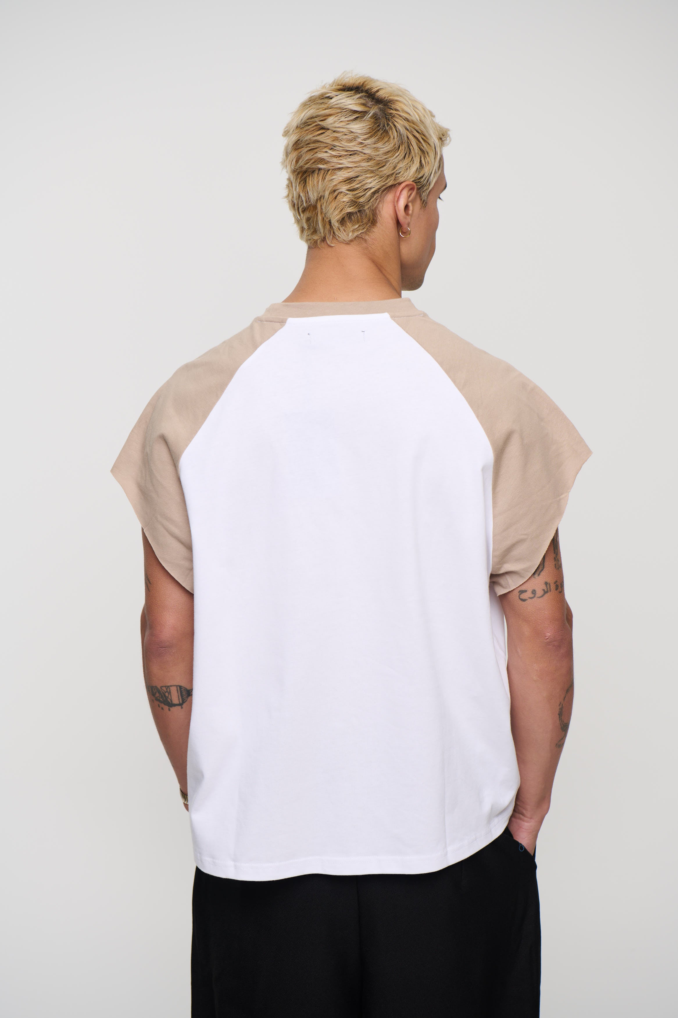 Raglan Crop Box Tank Light Khaki