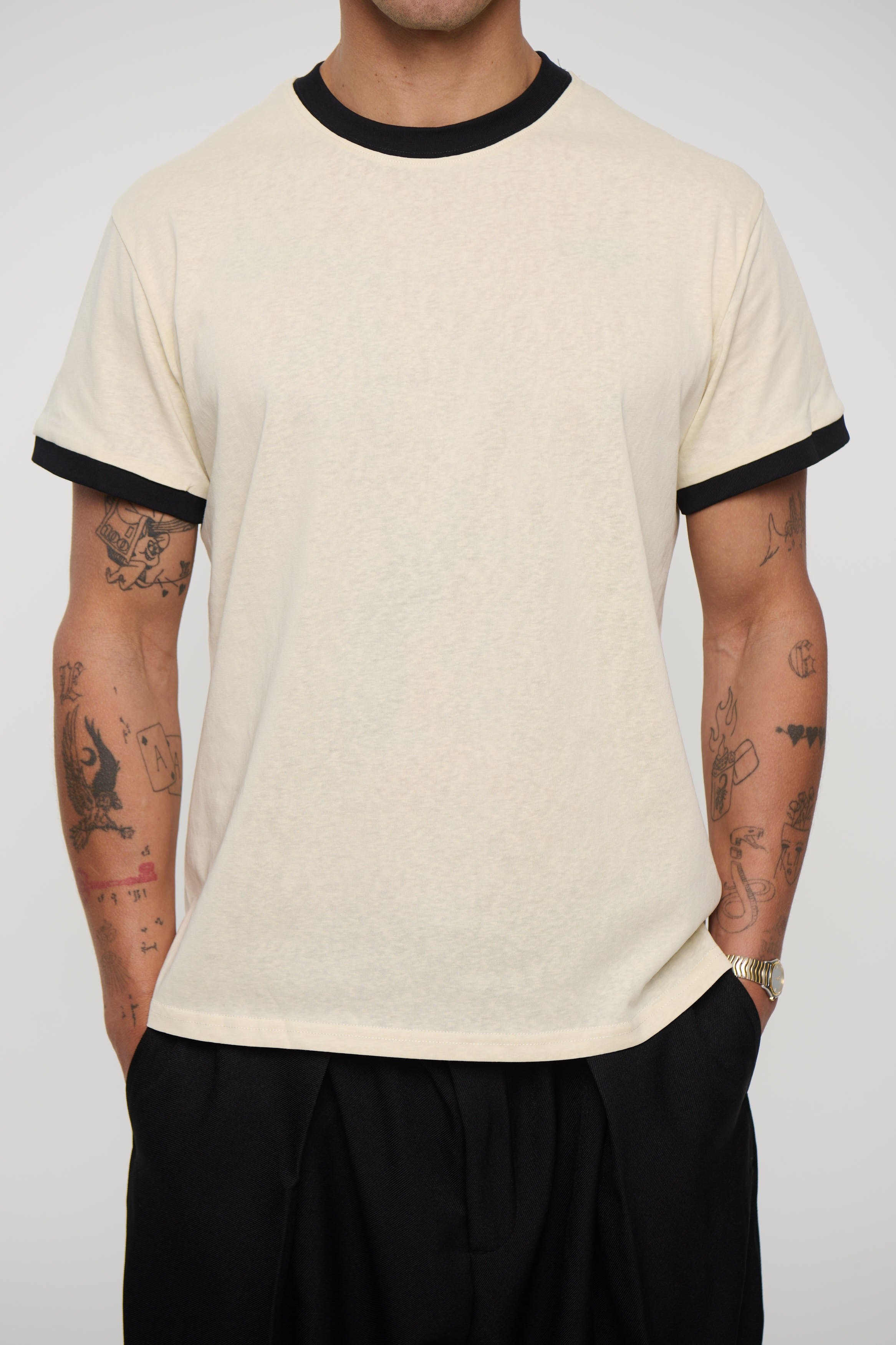 Soft Ringer Tee Off White
