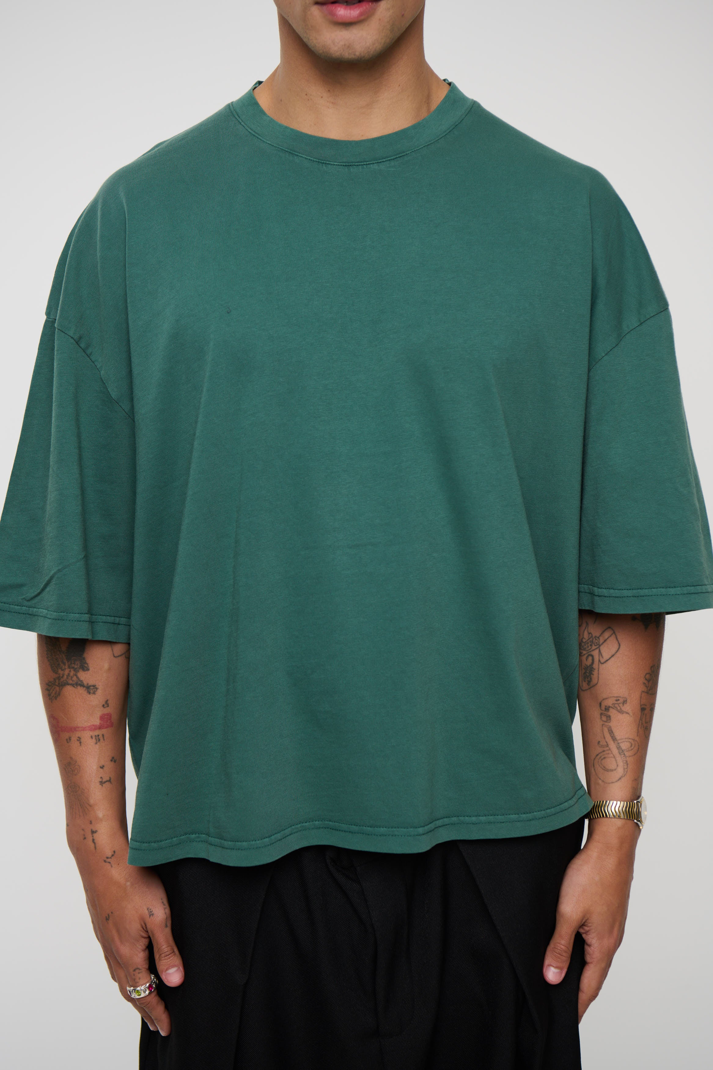 NTH Crop Box Tee Dark Green