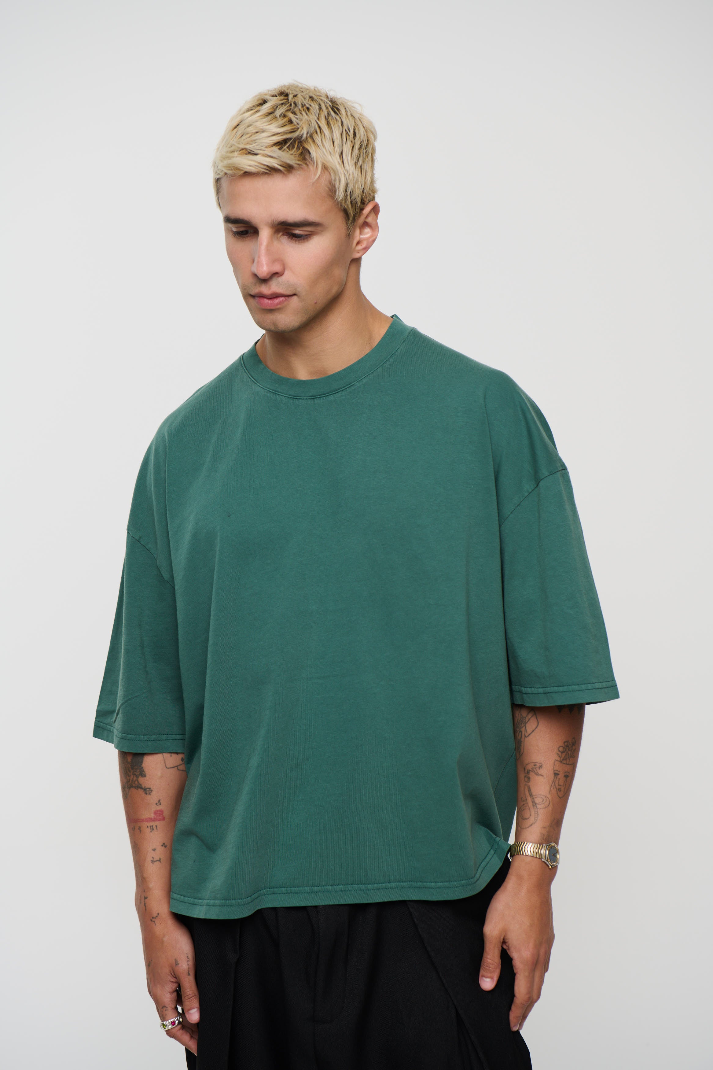 NTH Crop Box Tee Dark Green