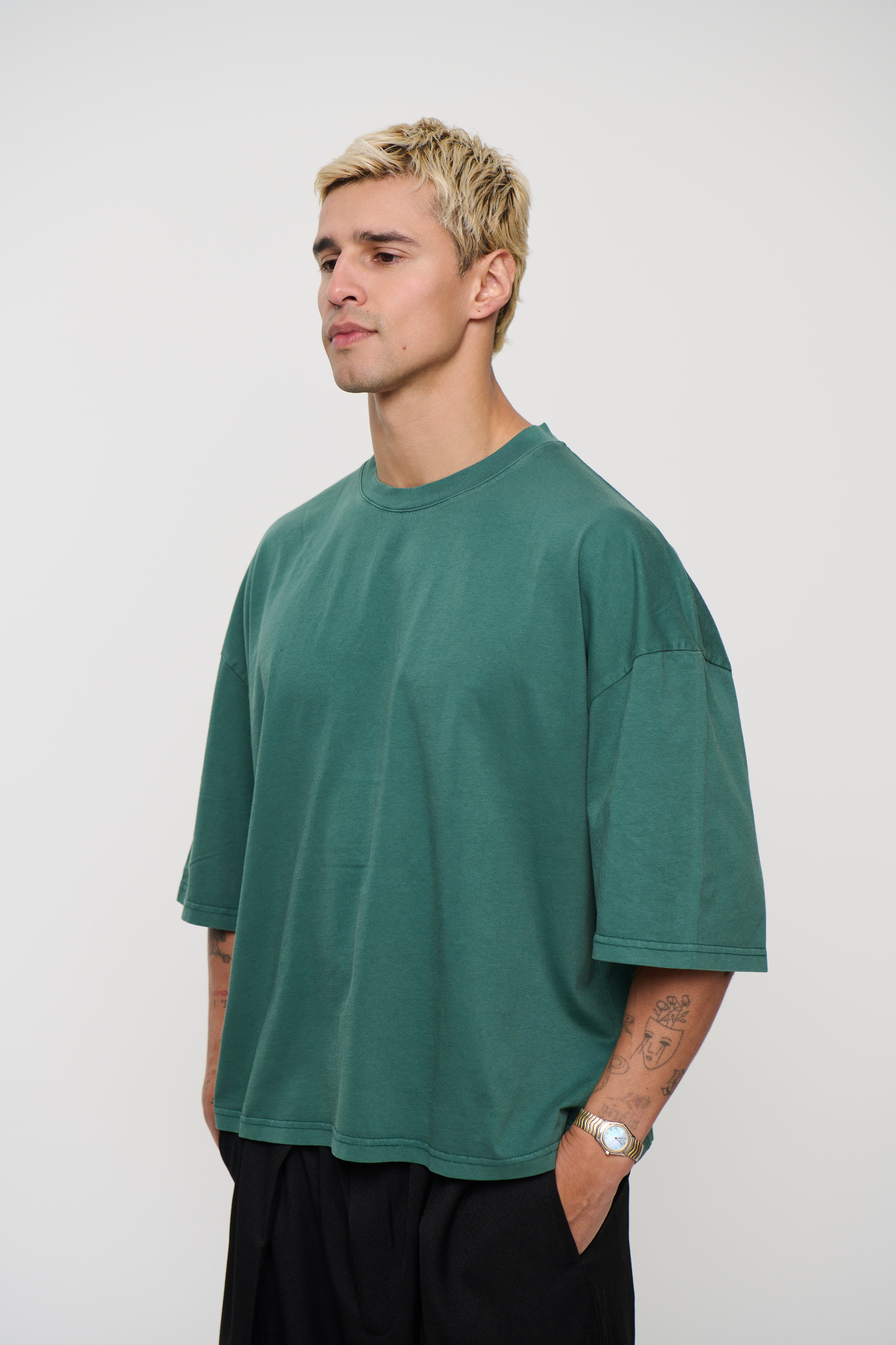 NTH Crop Box Tee Dark Green