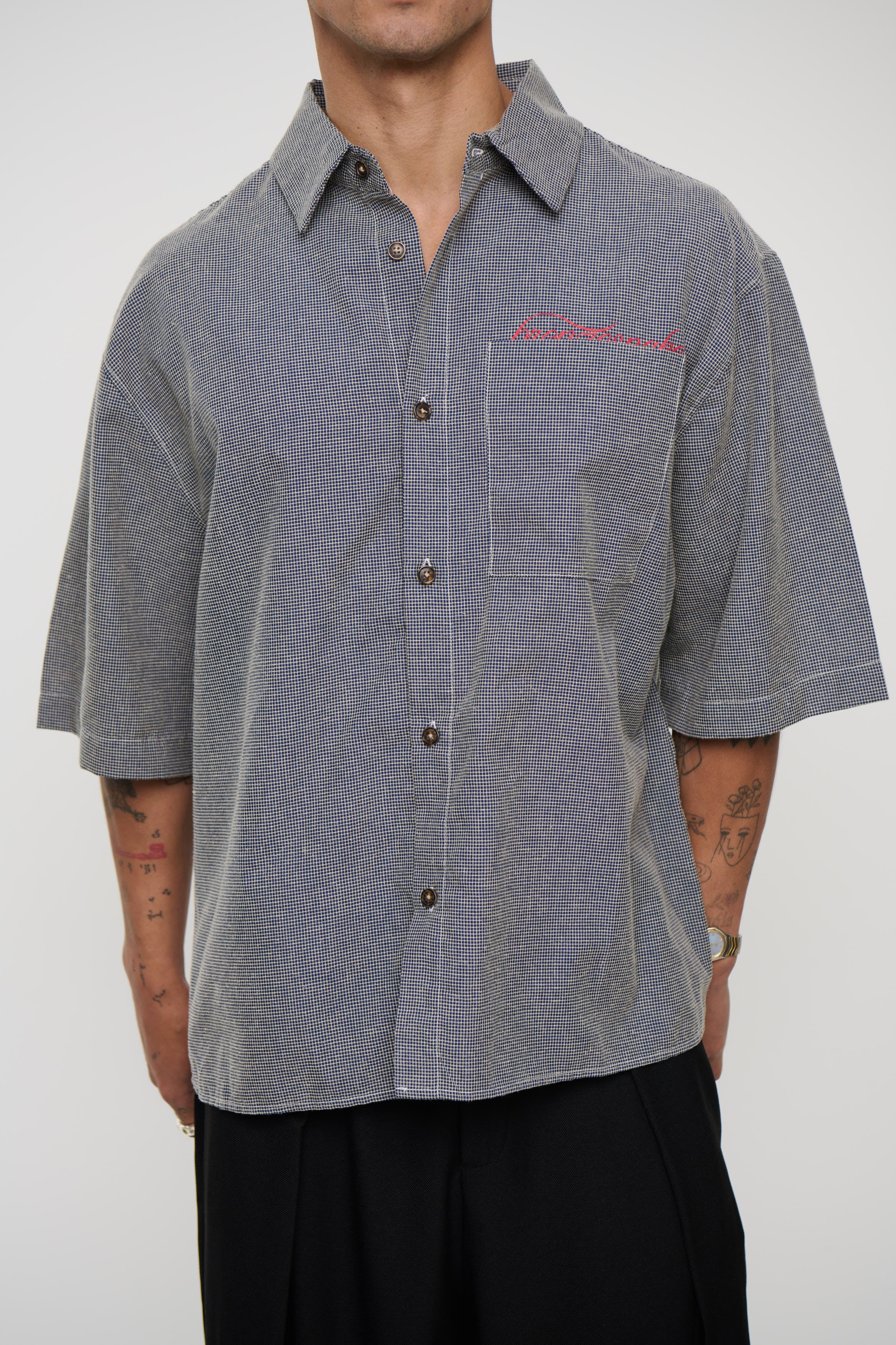 Scott Shirt Check Blue Print