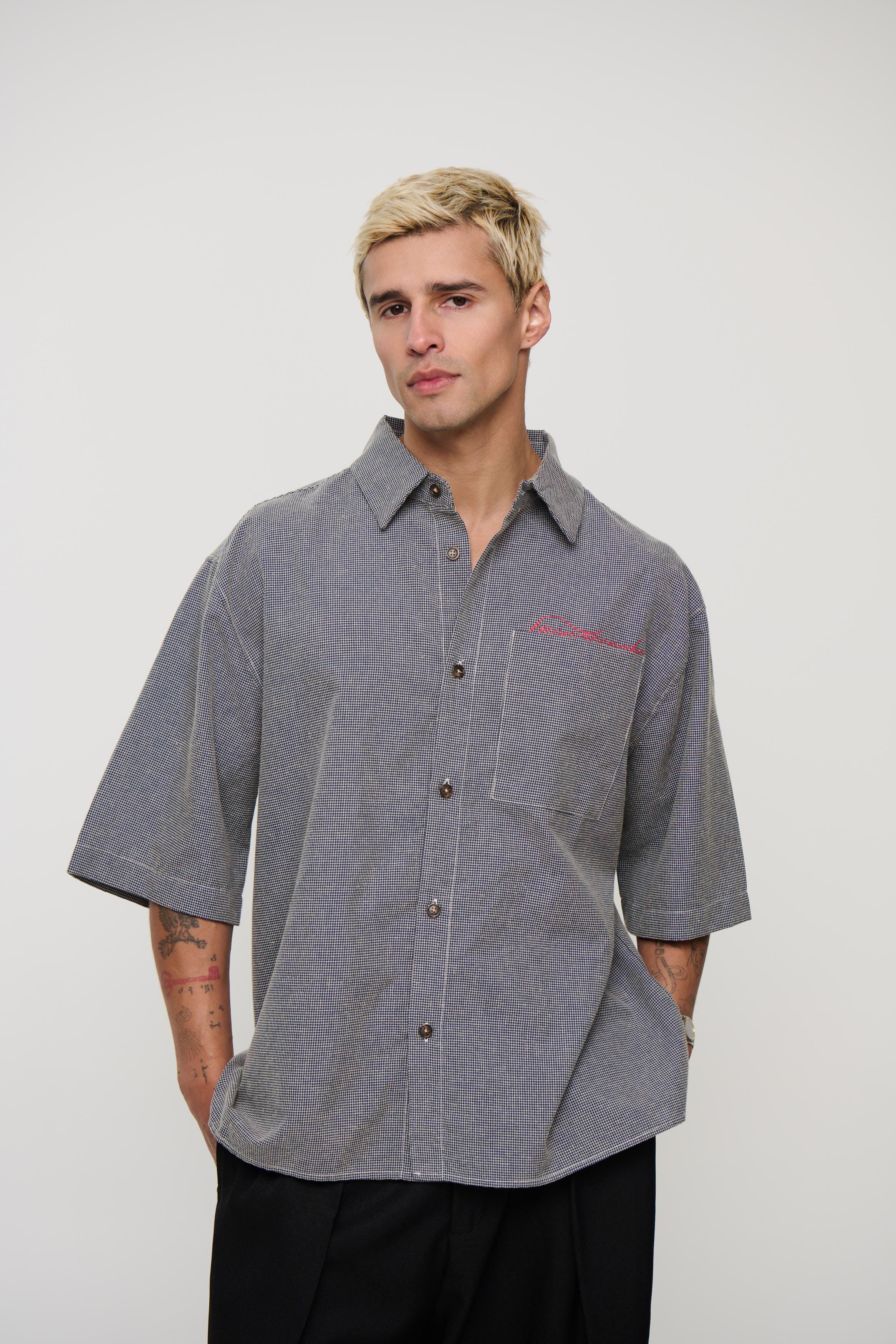 Scott Shirt Check Blue Print