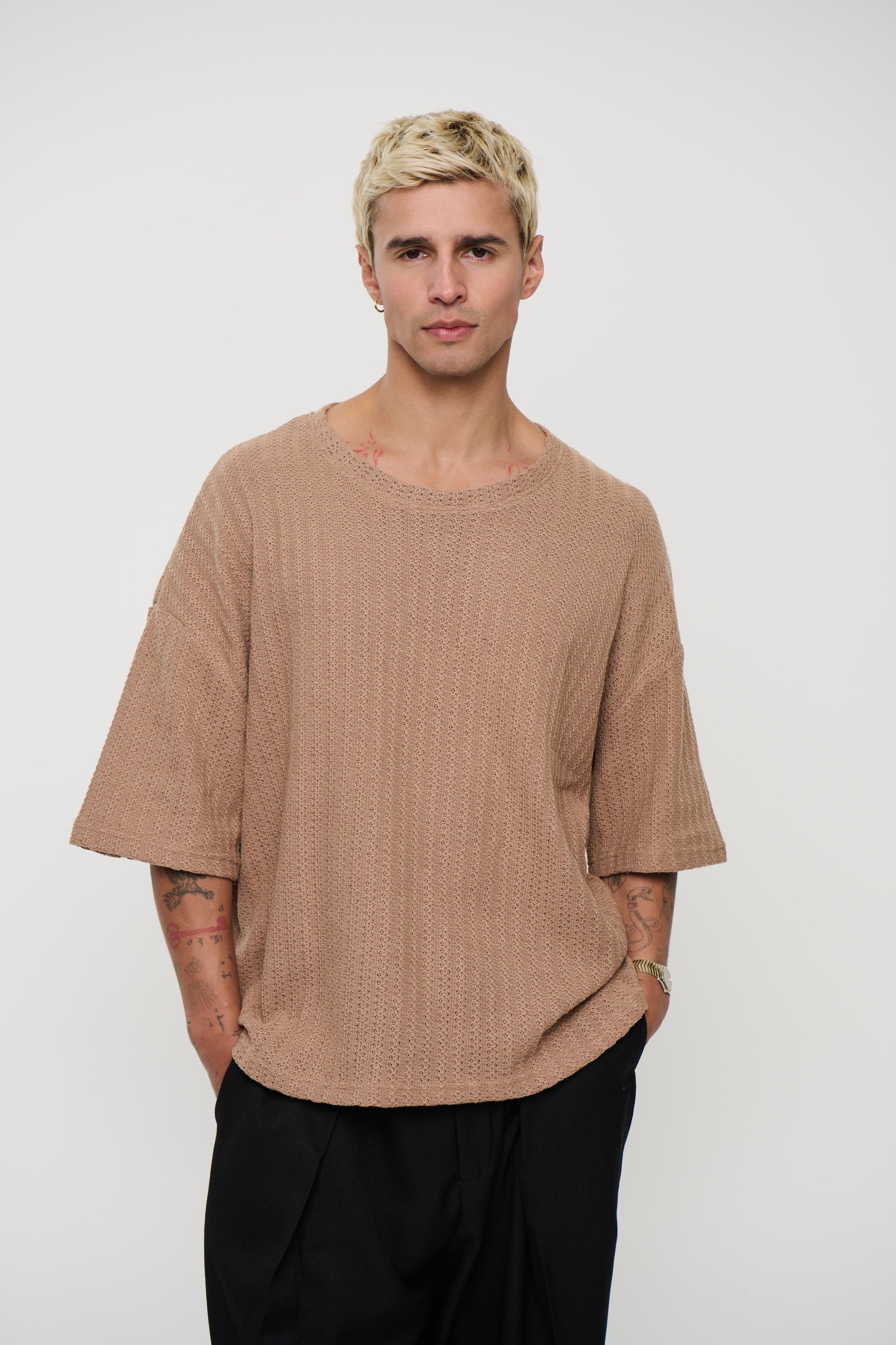 Vinnie Two Thread Stitch Tee Choc