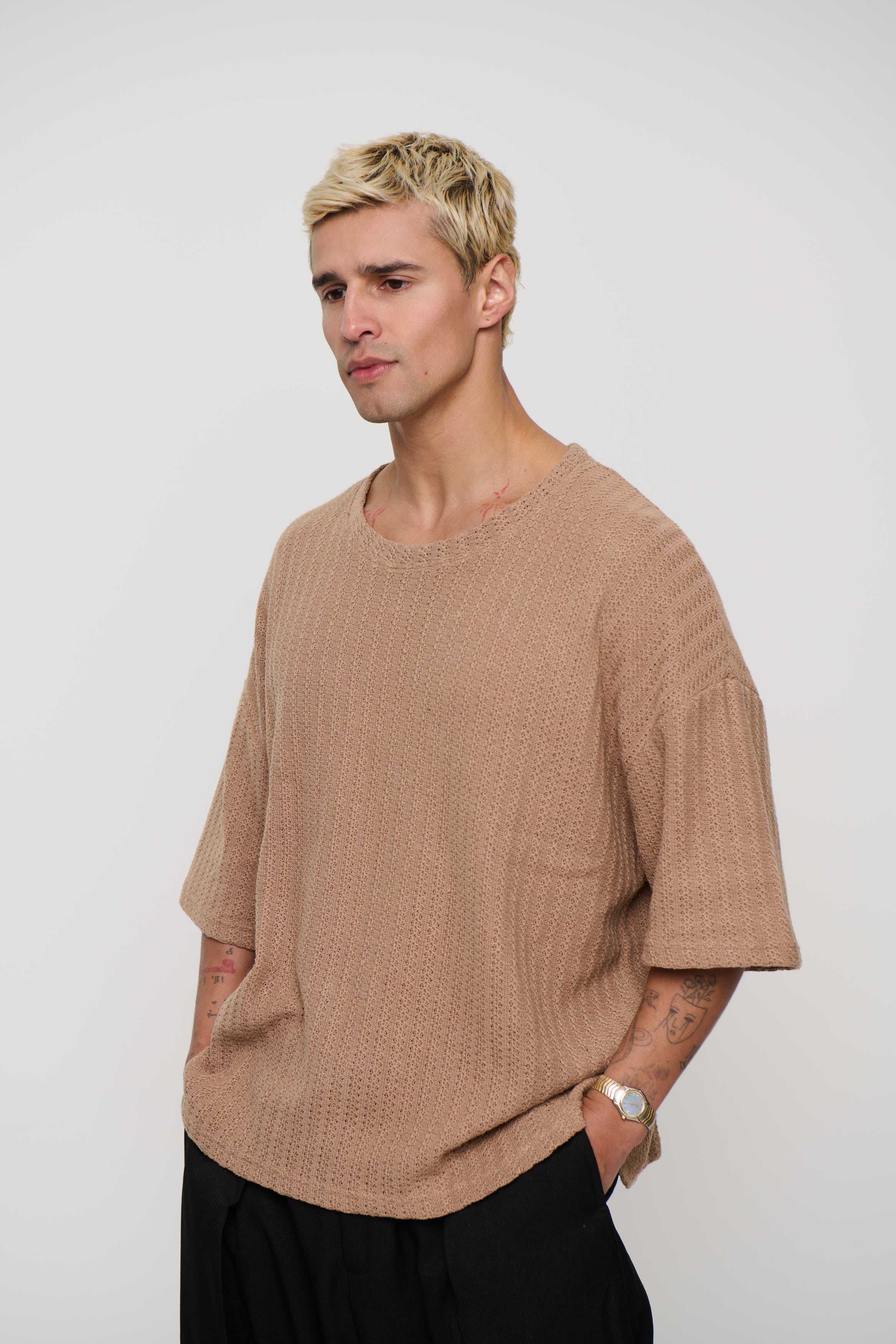 Vinnie Two Thread Stitch Tee Choc