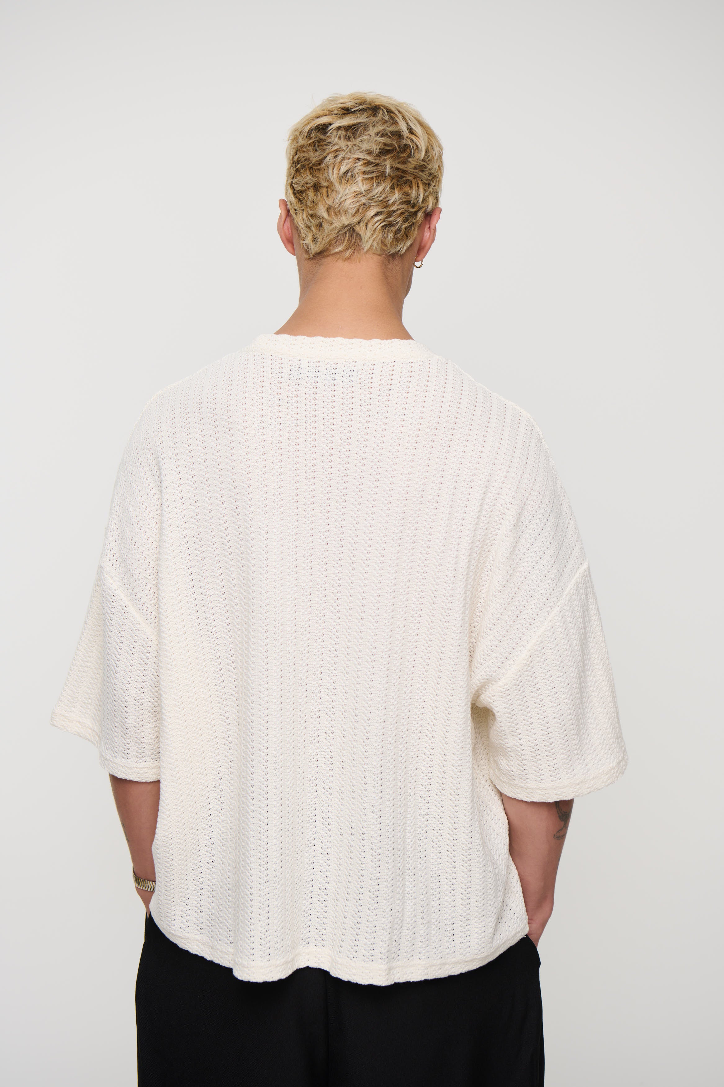 Vinnie Two Thread Stitch Tee White